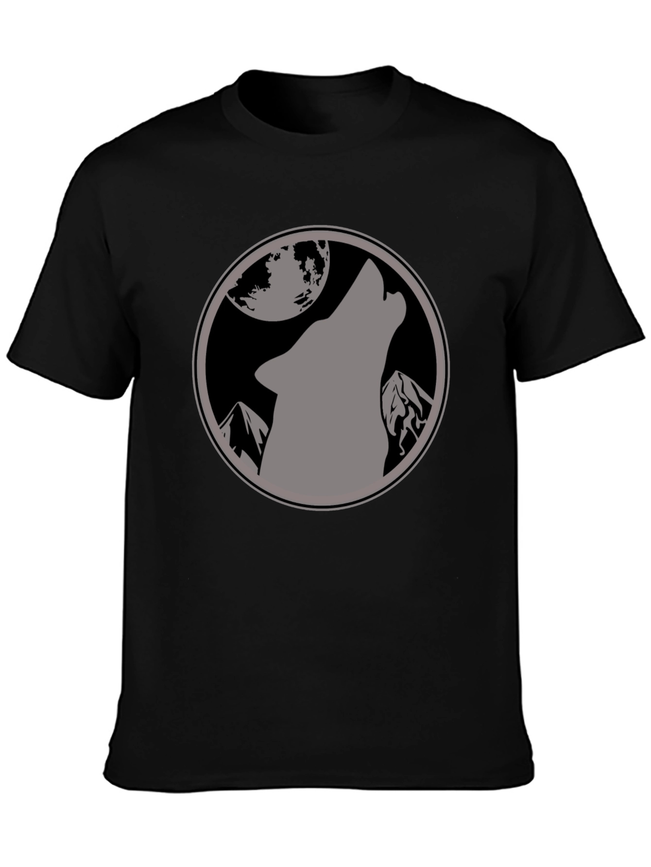 Black Wolf Moon Graphic T-Shirt - Black view 3