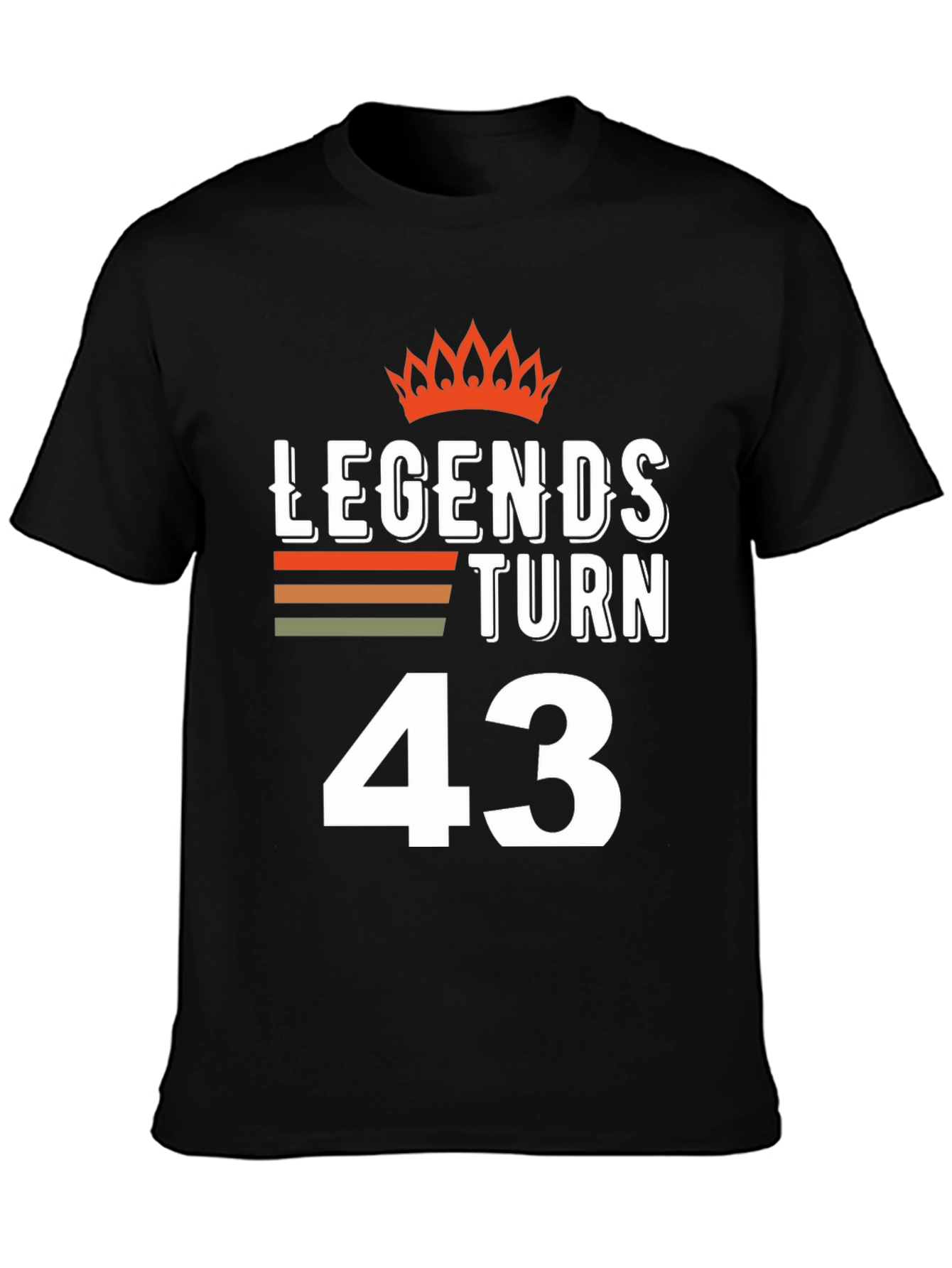 Black Legends Turn 43 T-Shirt view 3