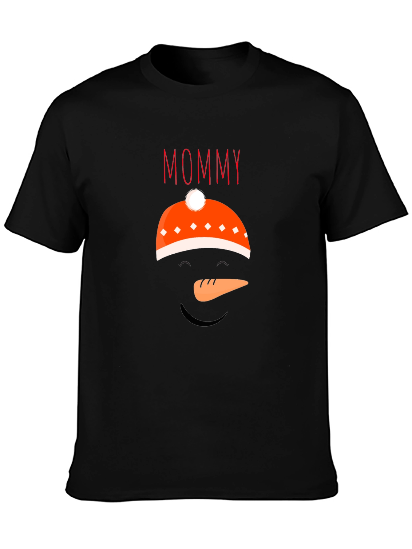 Black Mommy Snowman Graphic Tee - Holiday Fun view 3