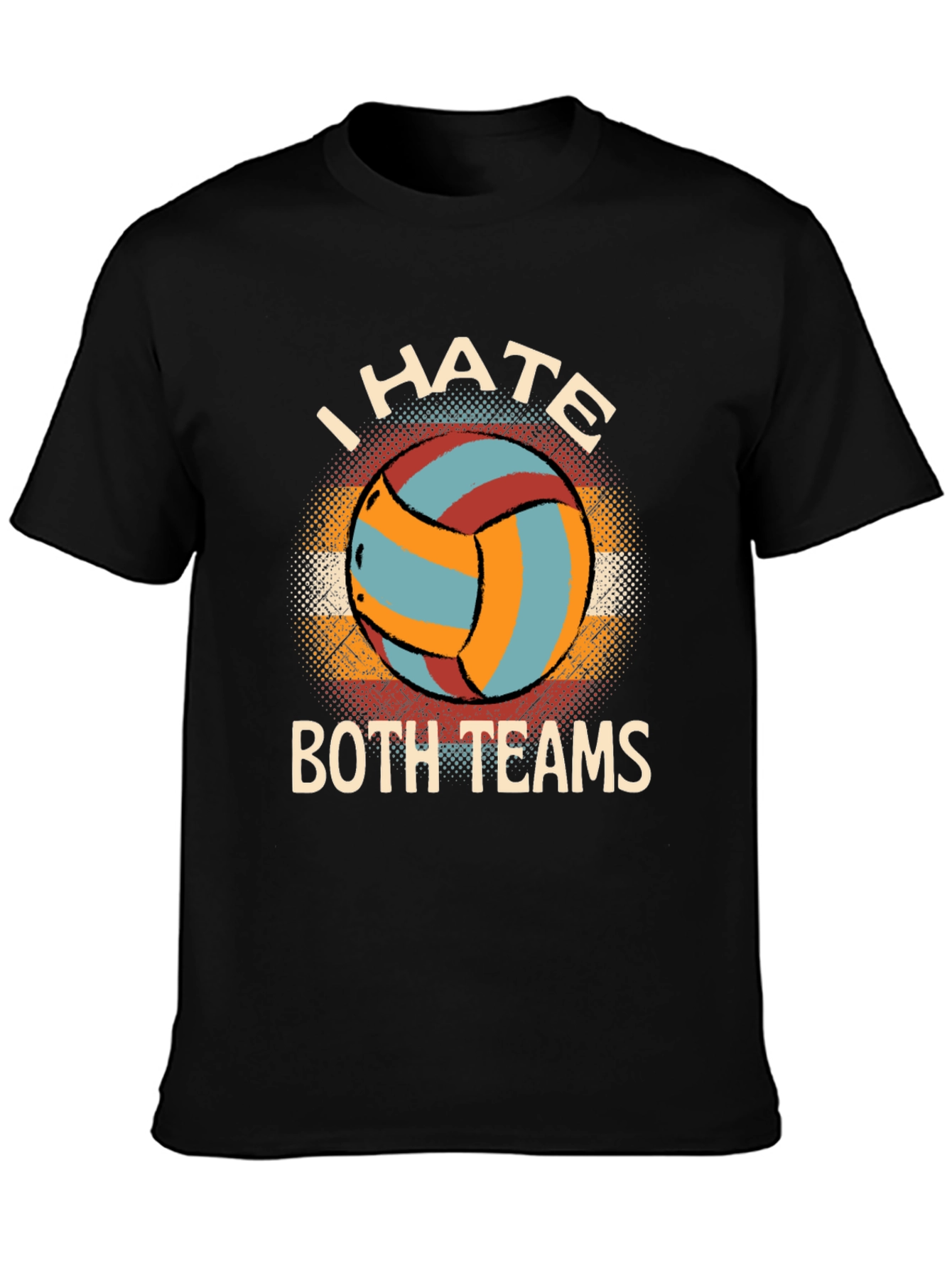 Black I Hate Both Teams Volleyball Graphic Tee view 3