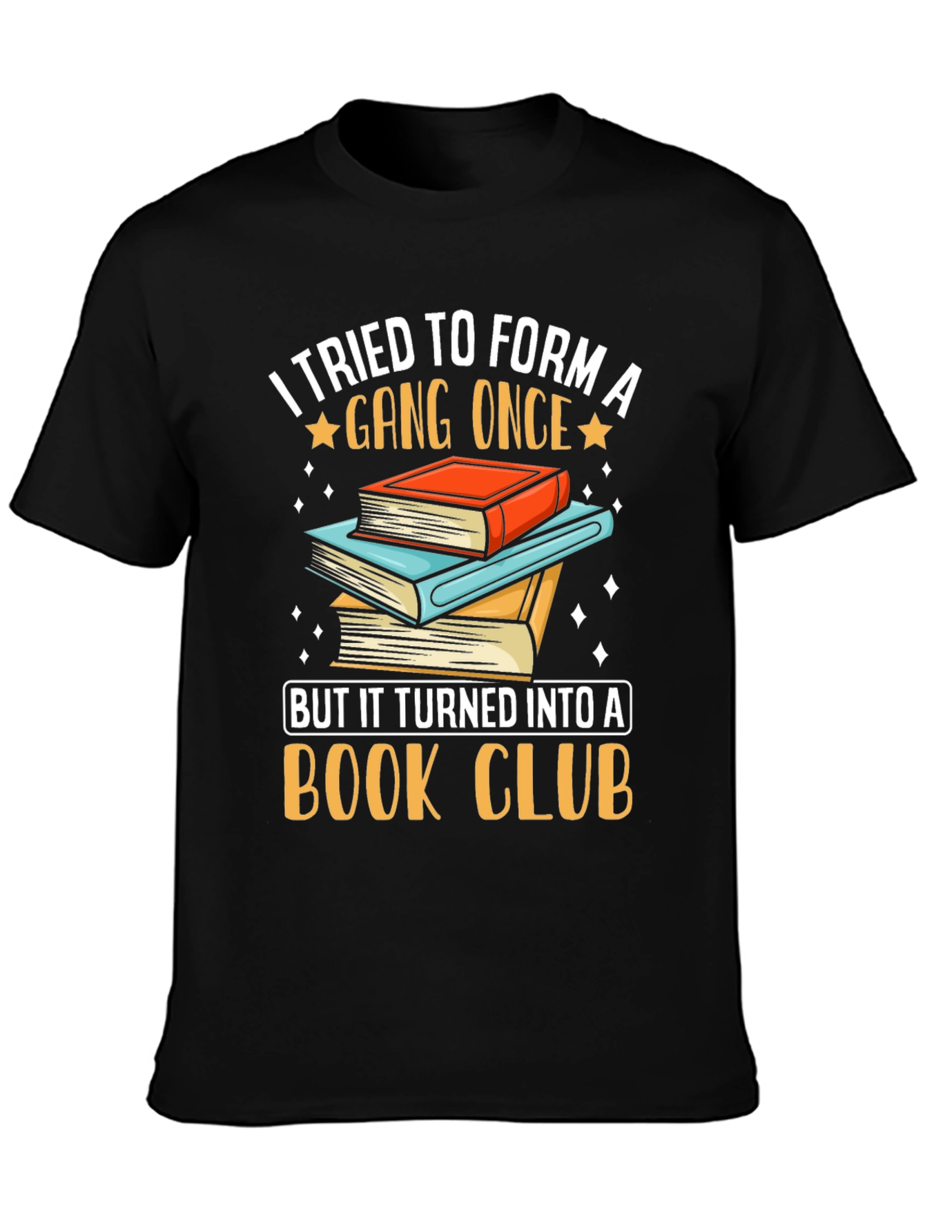 Black Funny Book Club T-Shirt, Gang Turned Book Club Tee view 3