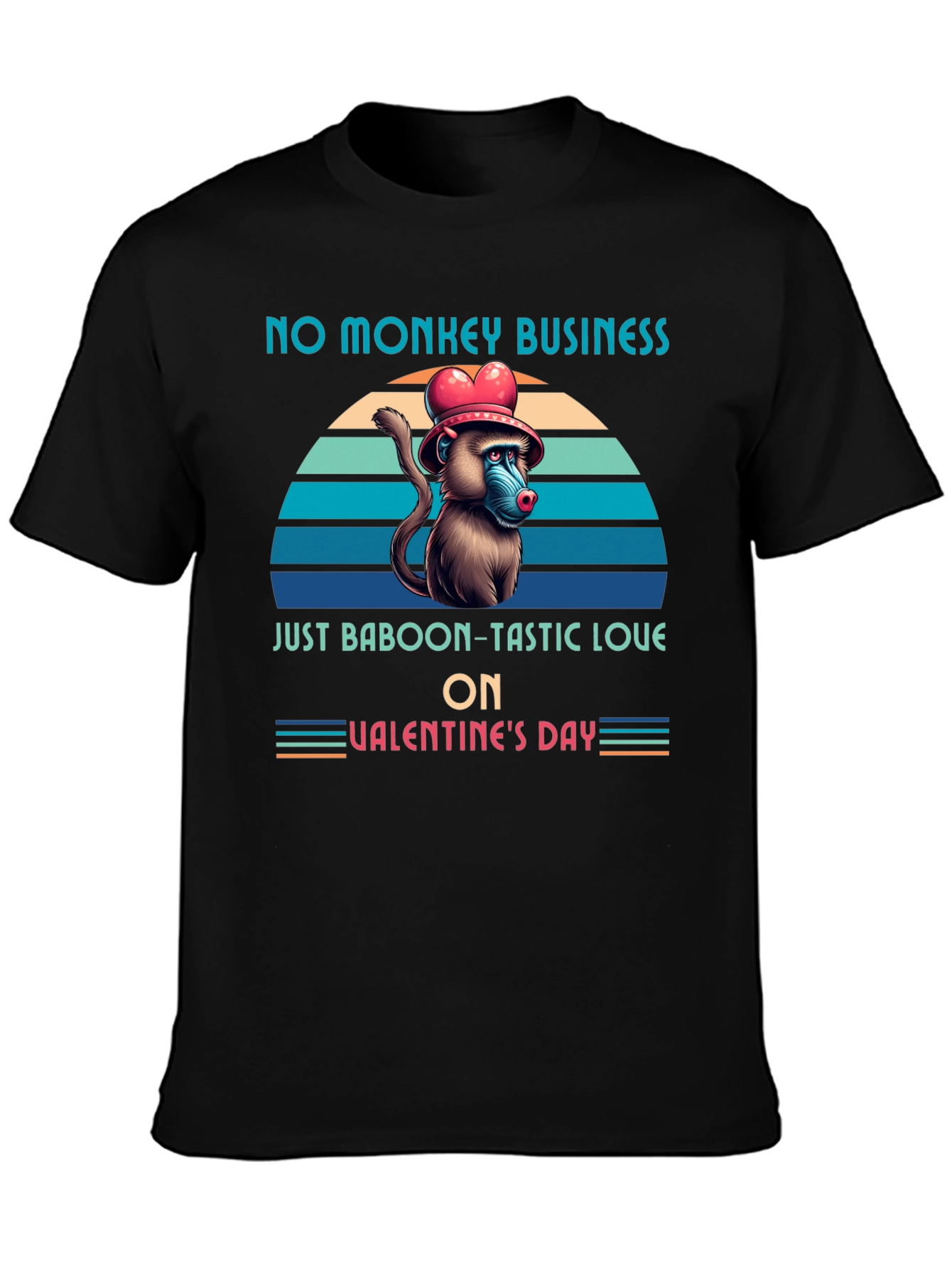 Black Baboon-tastic Valentine's Day T-Shirt view 3