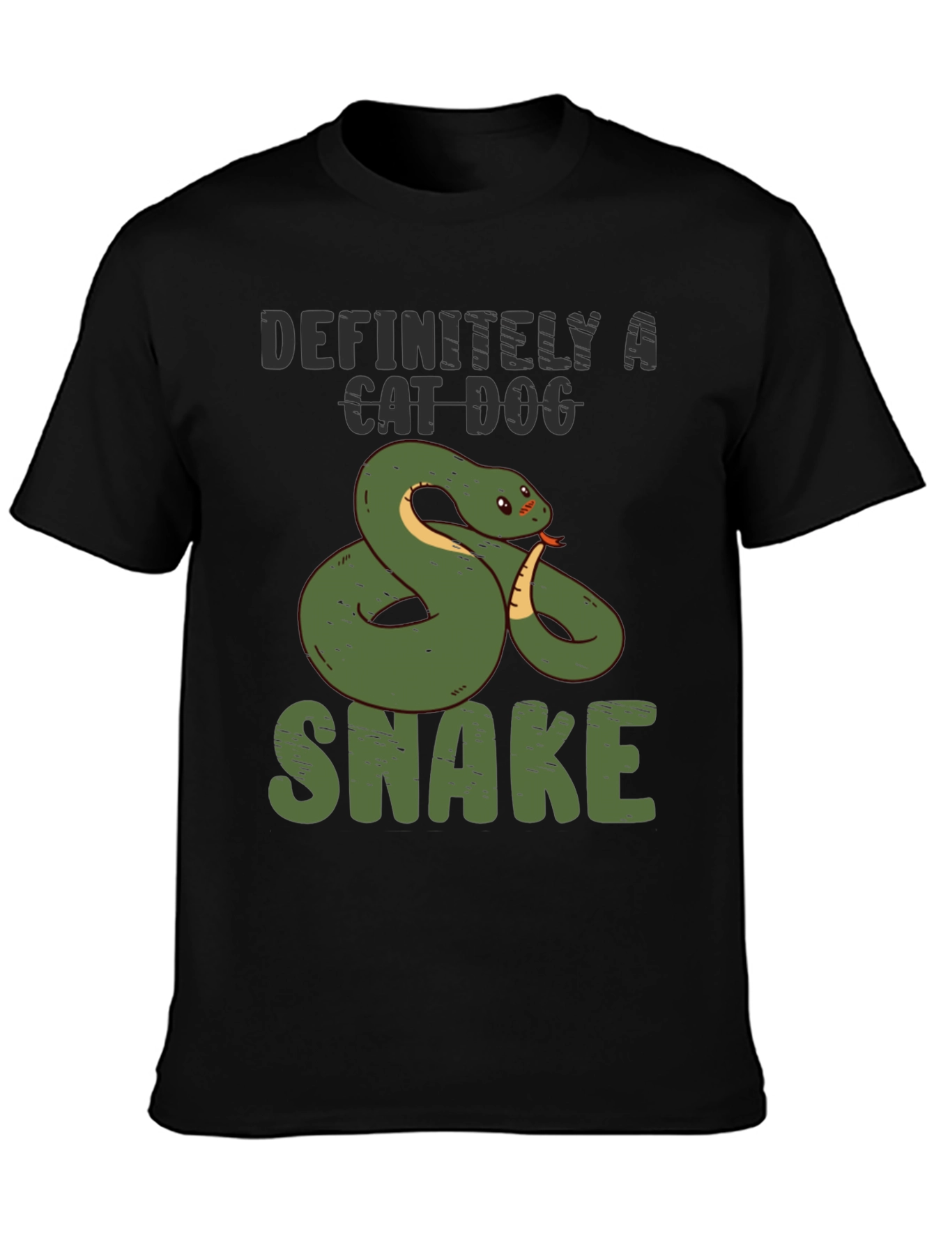 Black Definitely a Cat Dog Snake T-Shirt view 3