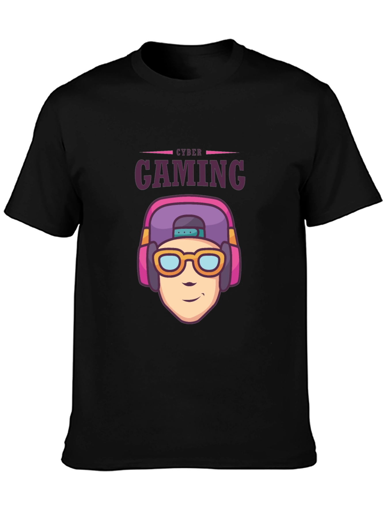 Black Cyber Gaming Black T-Shirt - Gamer Style view 3