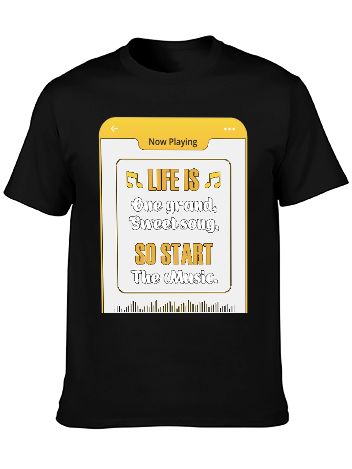 Black Life Is Music T-Shirt - Now Playing Graphic Tee view 3