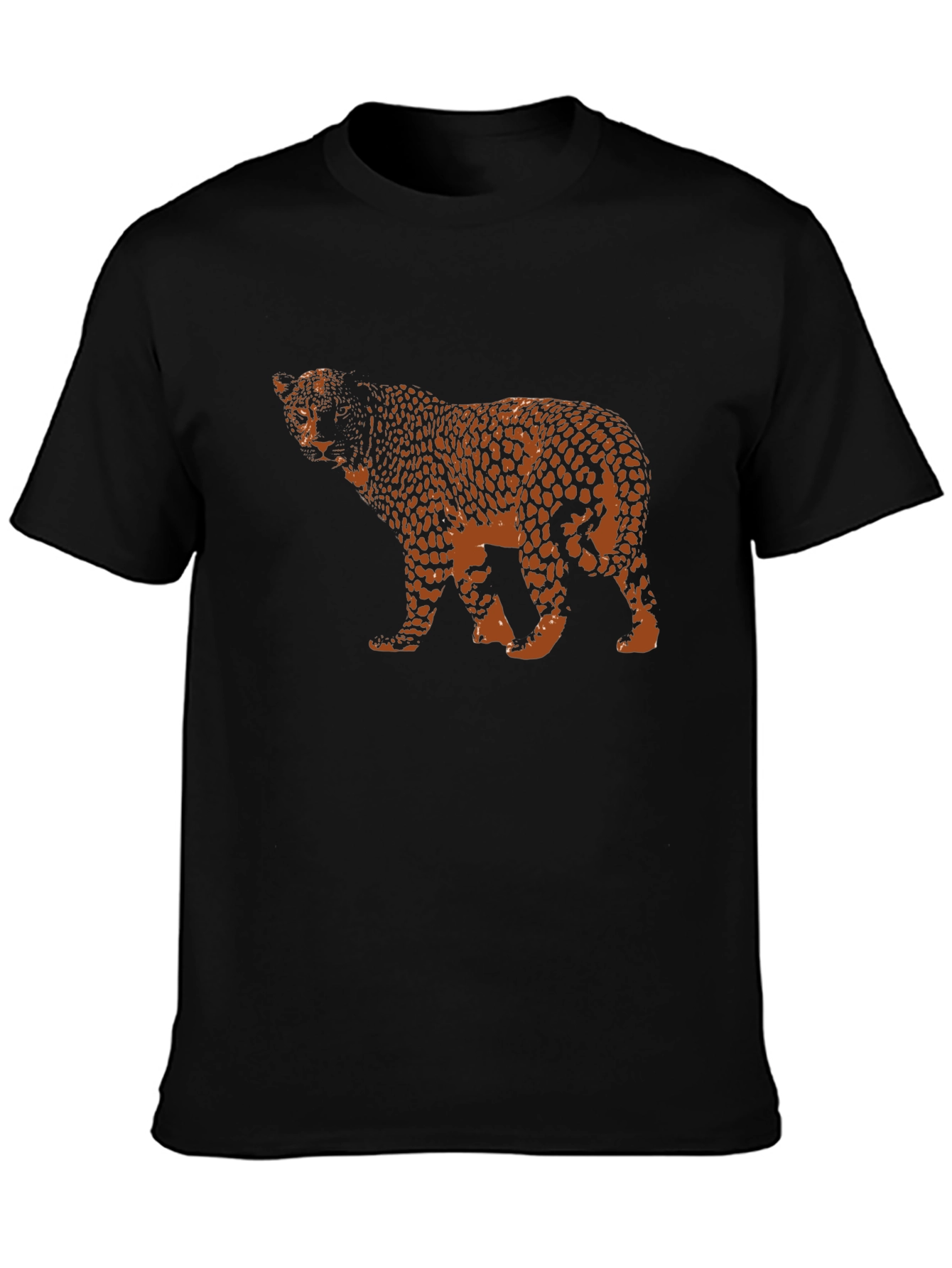 Black Leopard Print Black T-Shirt view 3