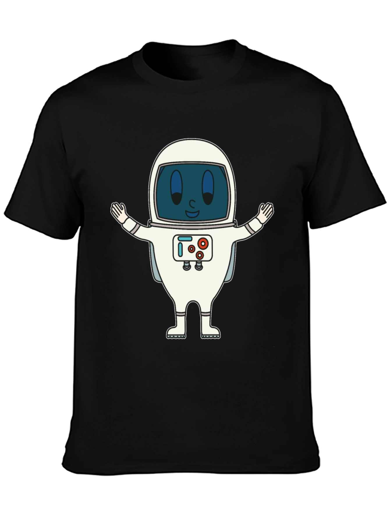 Black Astronaut Graphic Print T-Shirt - Fun Spaceman Design view 3