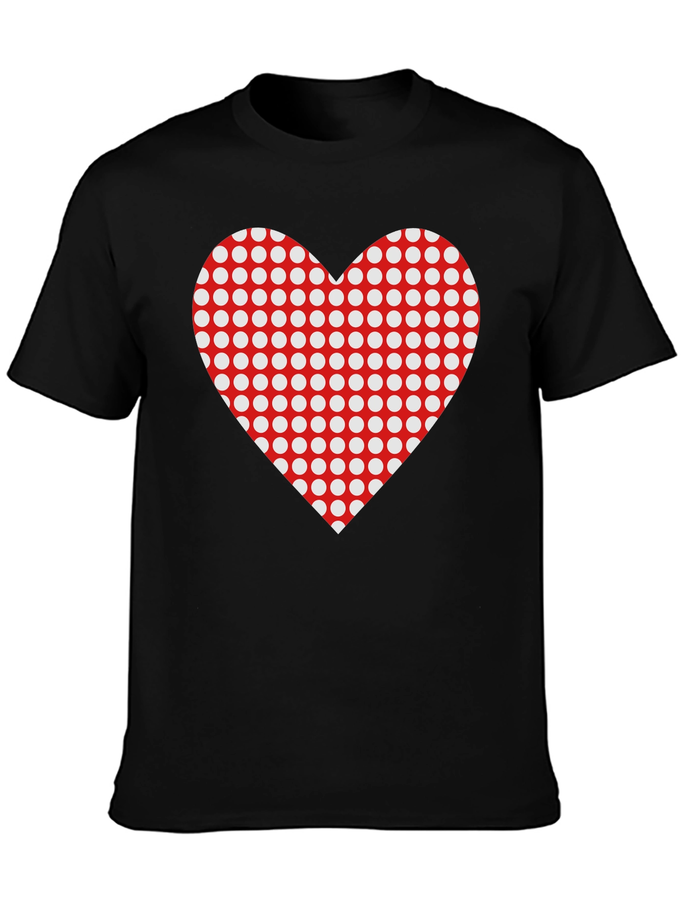 Black Heart Polka Dot Black T-Shirt view 3
