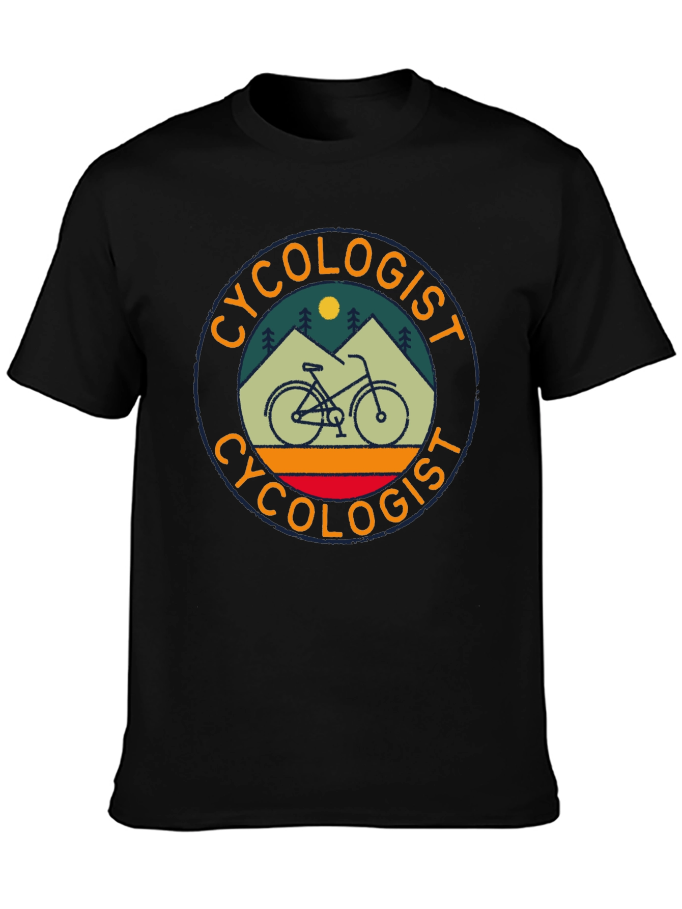 Black Cycologist T-Shirt - Bike Lover Tee view 3