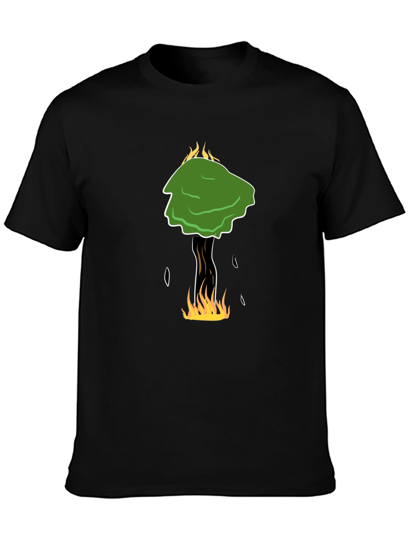 Black Burning Tree Graphic Tee - Unique Design view 3
