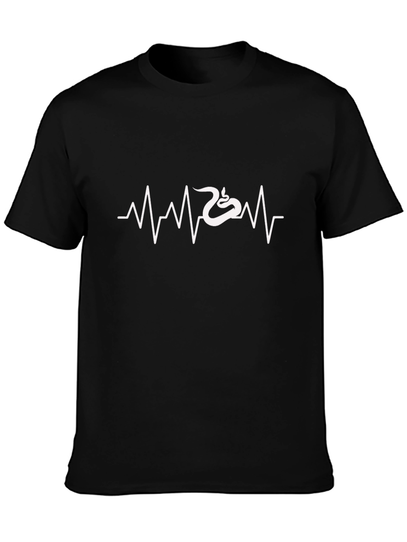 Black Snake Heartbeat T-Shirt - Cool Graphic Tee view 3