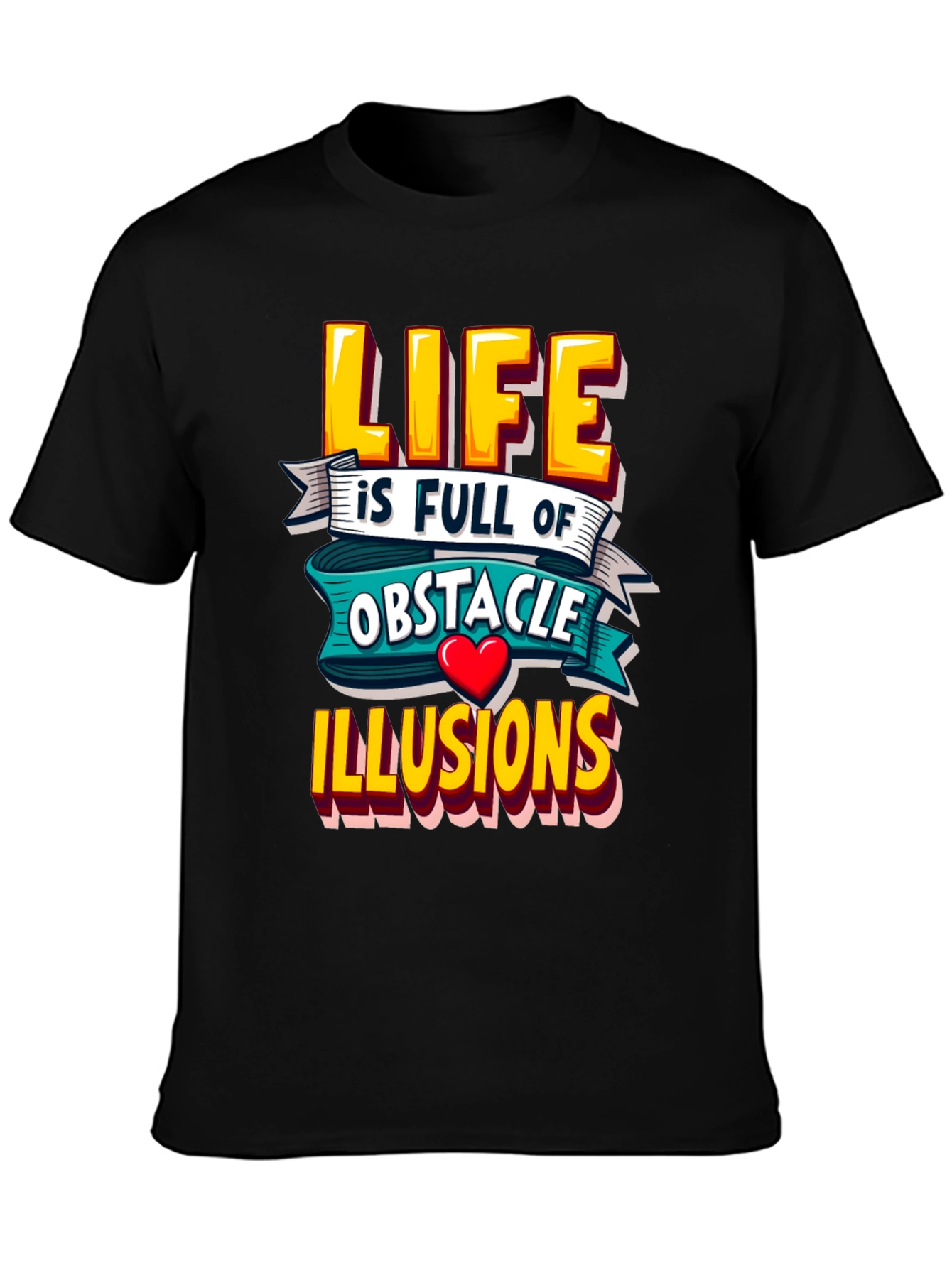 Black Life Obstacle Illusions Graphic Tee view 3