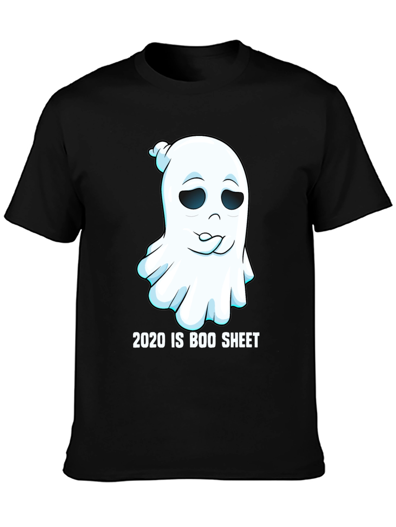 Black 2020 is Boo Sheet Halloween T-Shirt - Men's Black Tee view 3