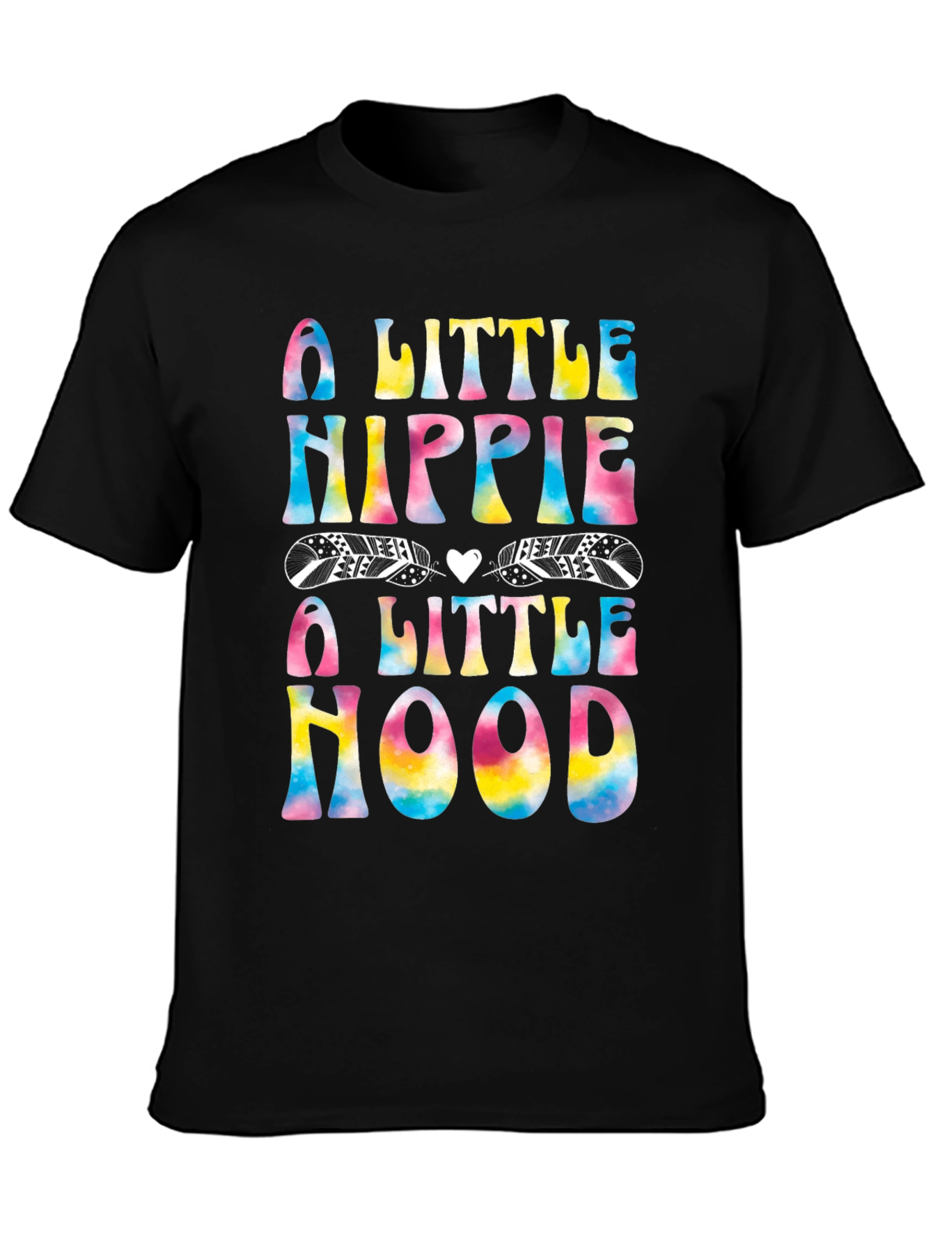 Black A Little Hippie A Little Hood T-Shirt view 3