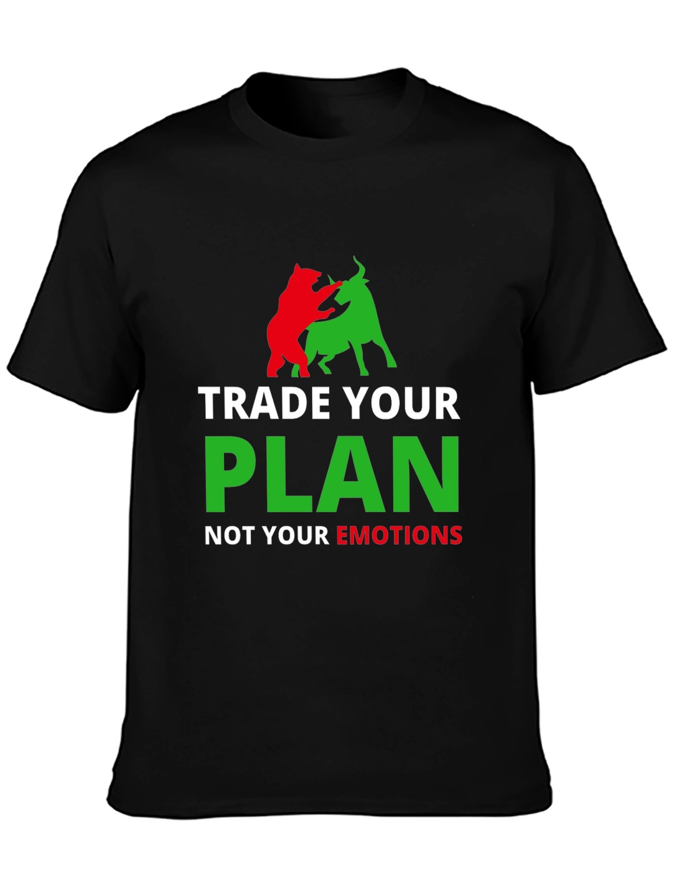 Black Trade Your Plan Not Your Emotions T-Shirt view 3