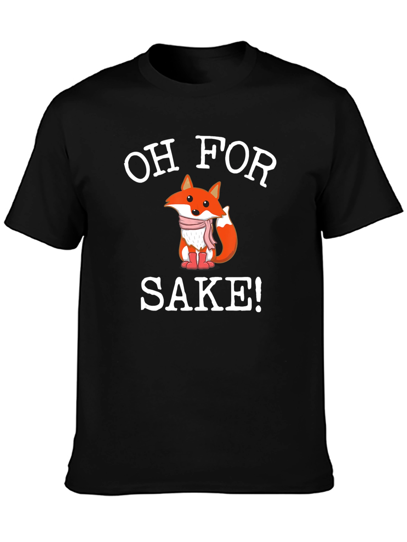 Black Oh For Fox Sake! Novelty Graphic Tee view 3