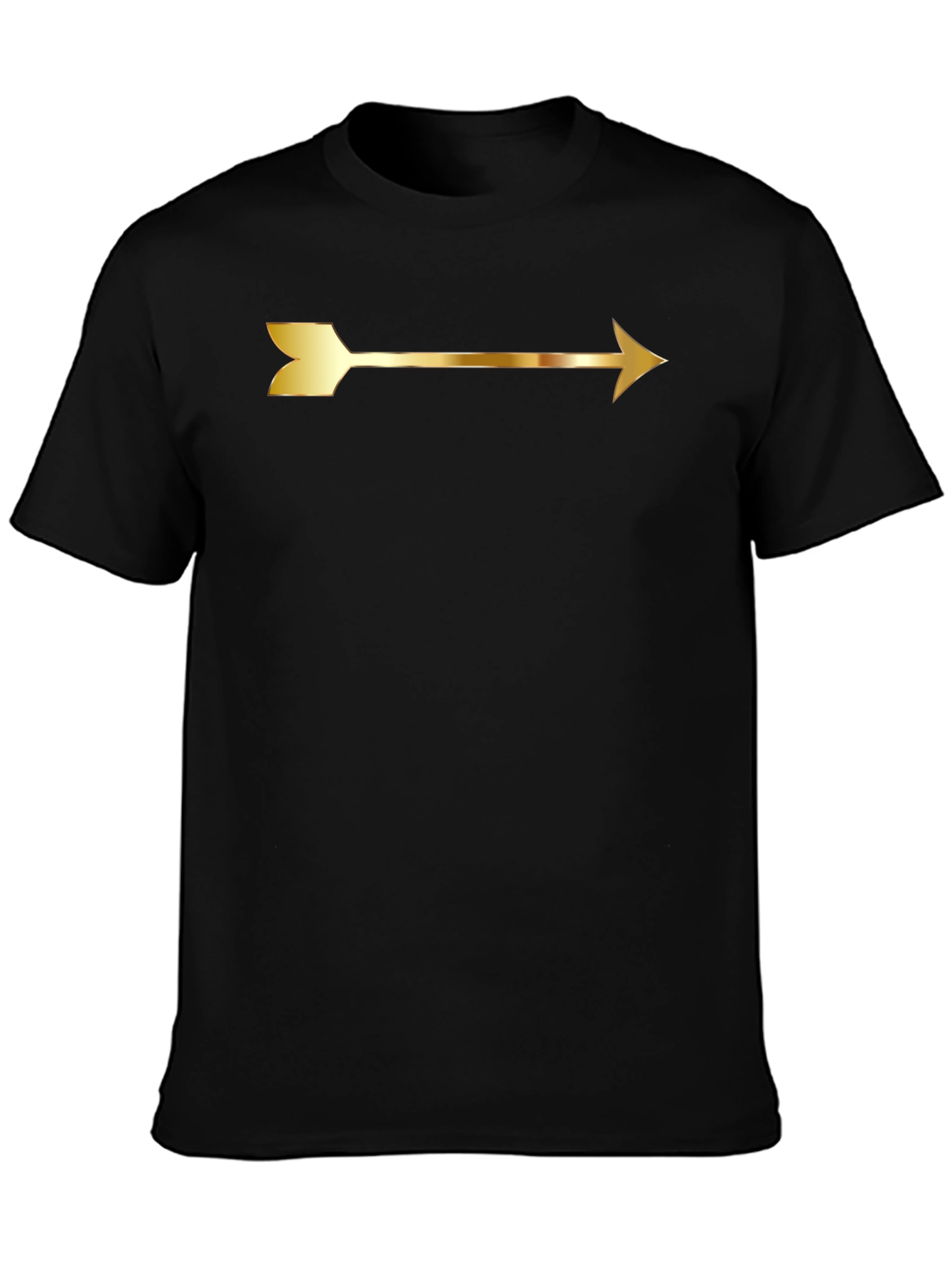 Black Gold Arrow Graphic Tee - Black Unisex T-Shirt view 3