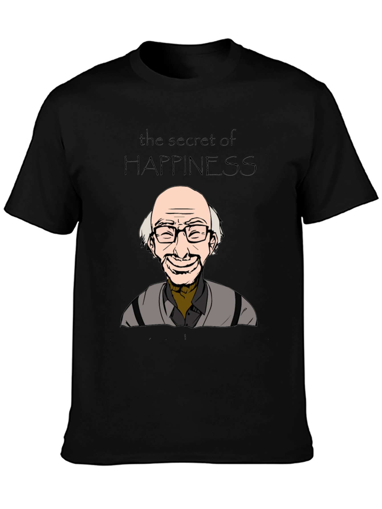 Black Secret of Happiness T-Shirt - Uncle Iroh Style view 3