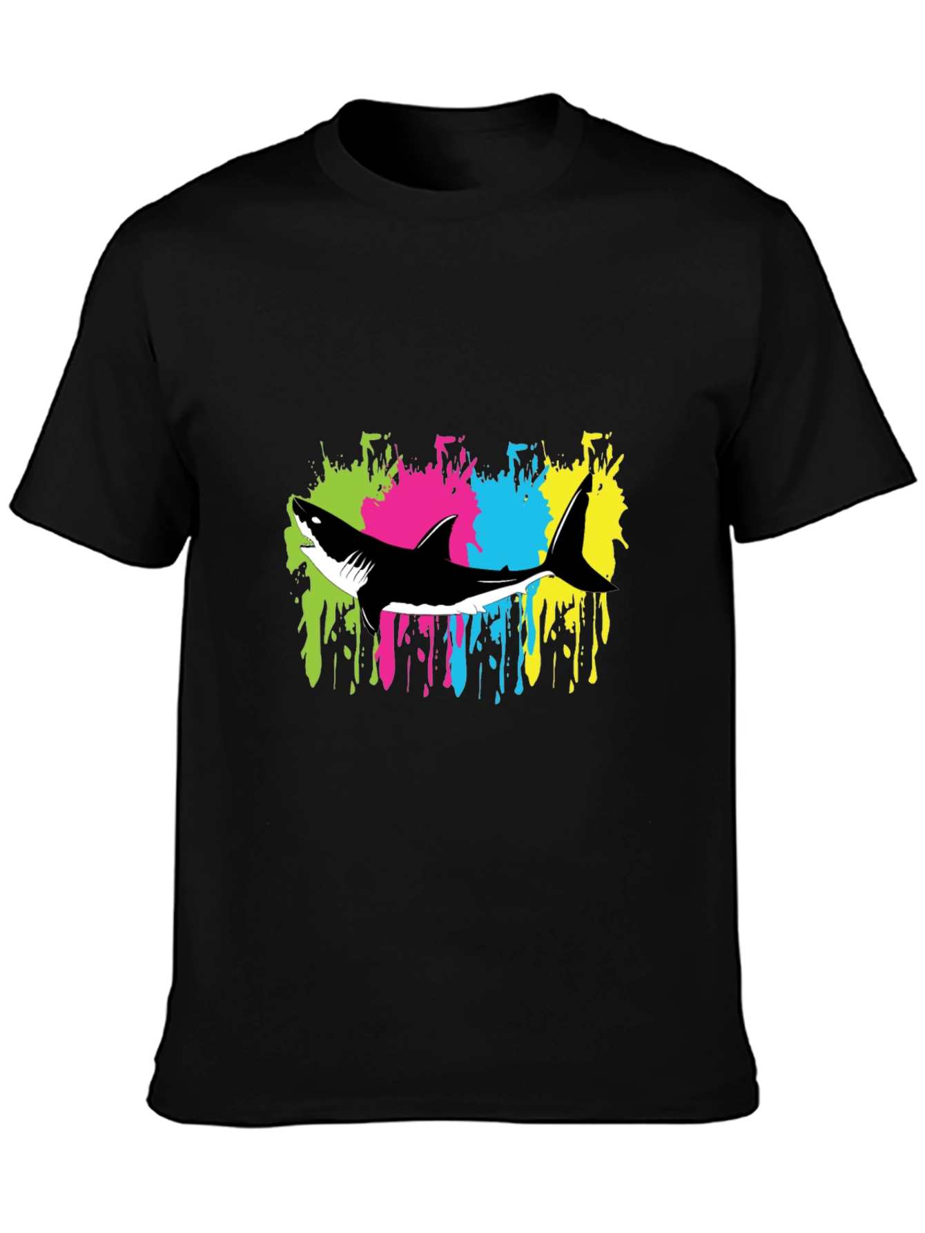 Black Shark Graphic T-Shirt - Bold Colorful Design view 3