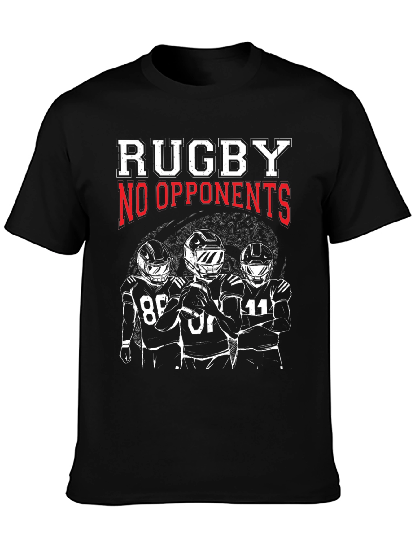 Black Rugby No Opponents Graphic Tee view 3