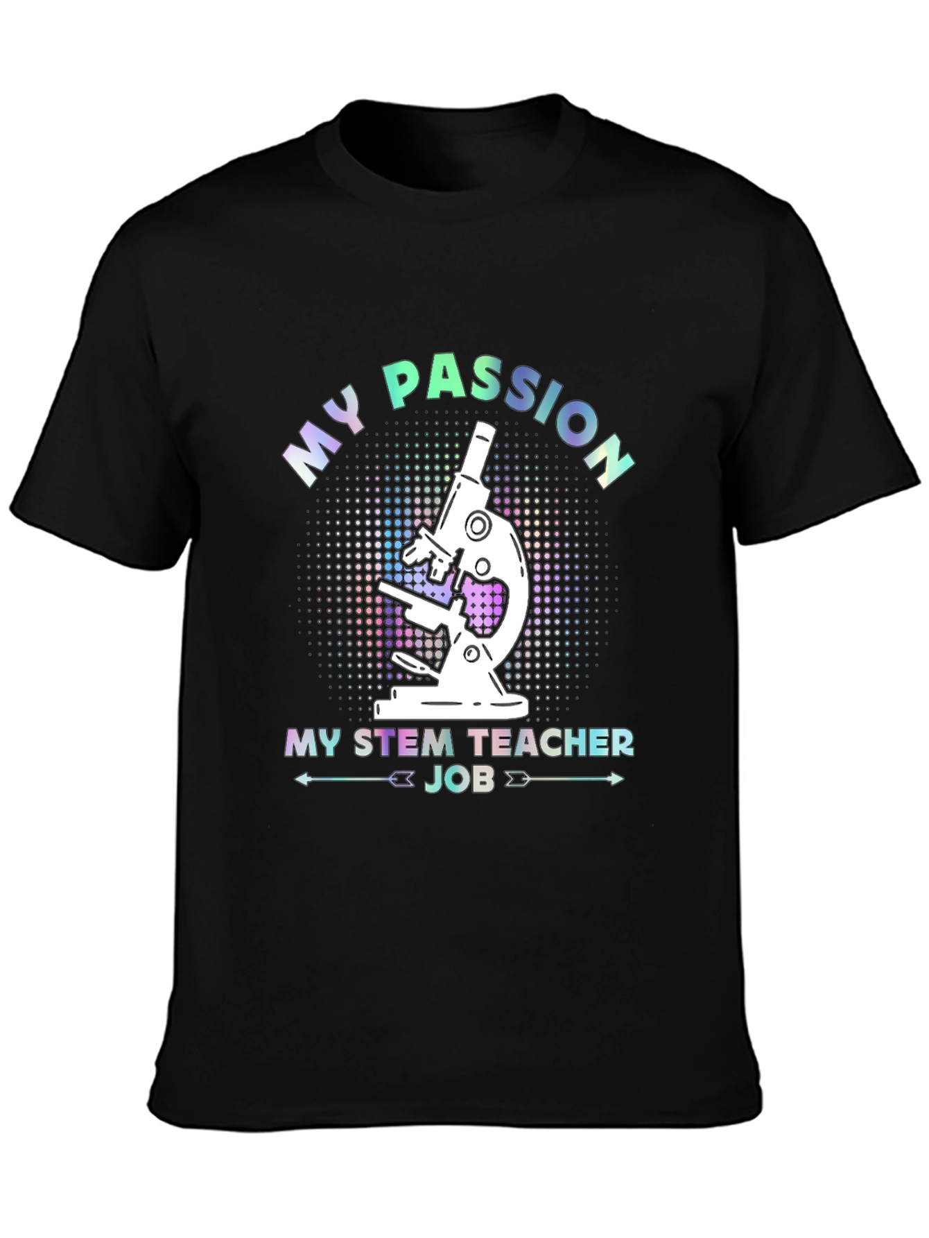 Black STEM Teacher Passion T-Shirt view 3