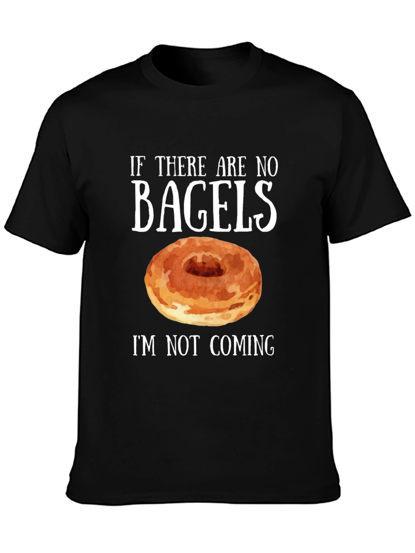 Black Funny Bagel Lover T-Shirt view 3