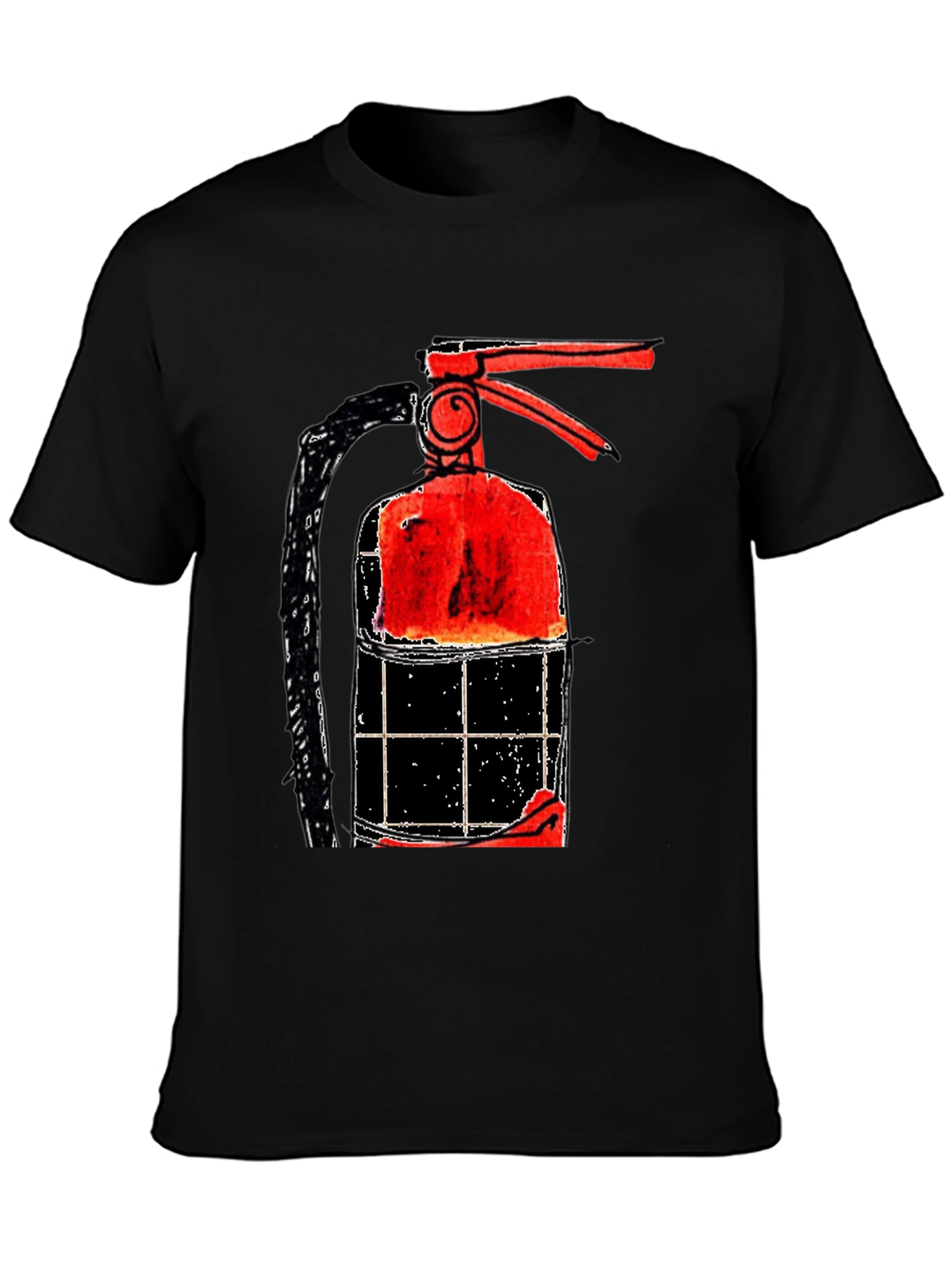 Black Fire Extinguisher Graphic Tee - Novelty Print view 3