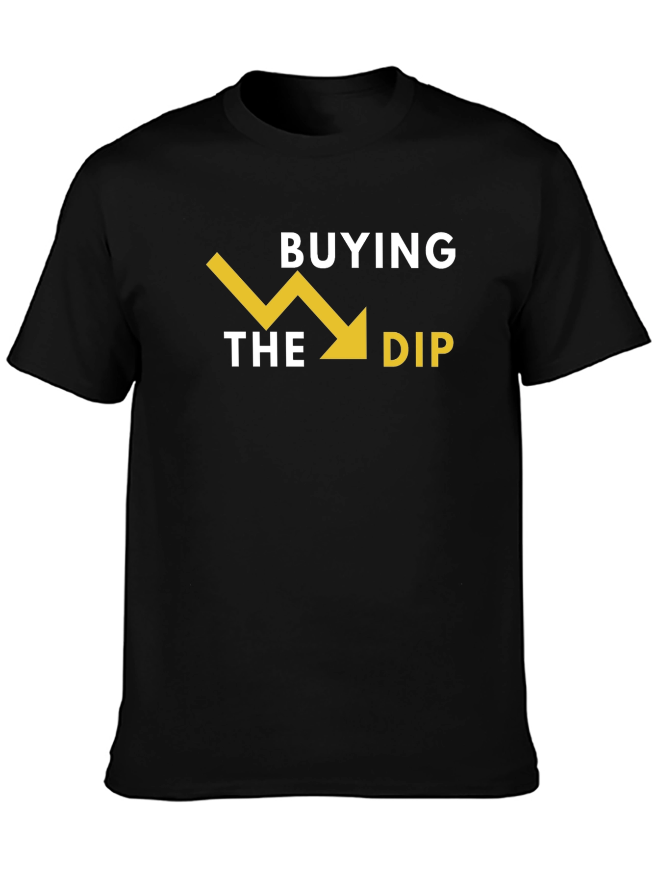 Black Buying the Dip Graphic Tee - Stock Market T-Shirt view 3