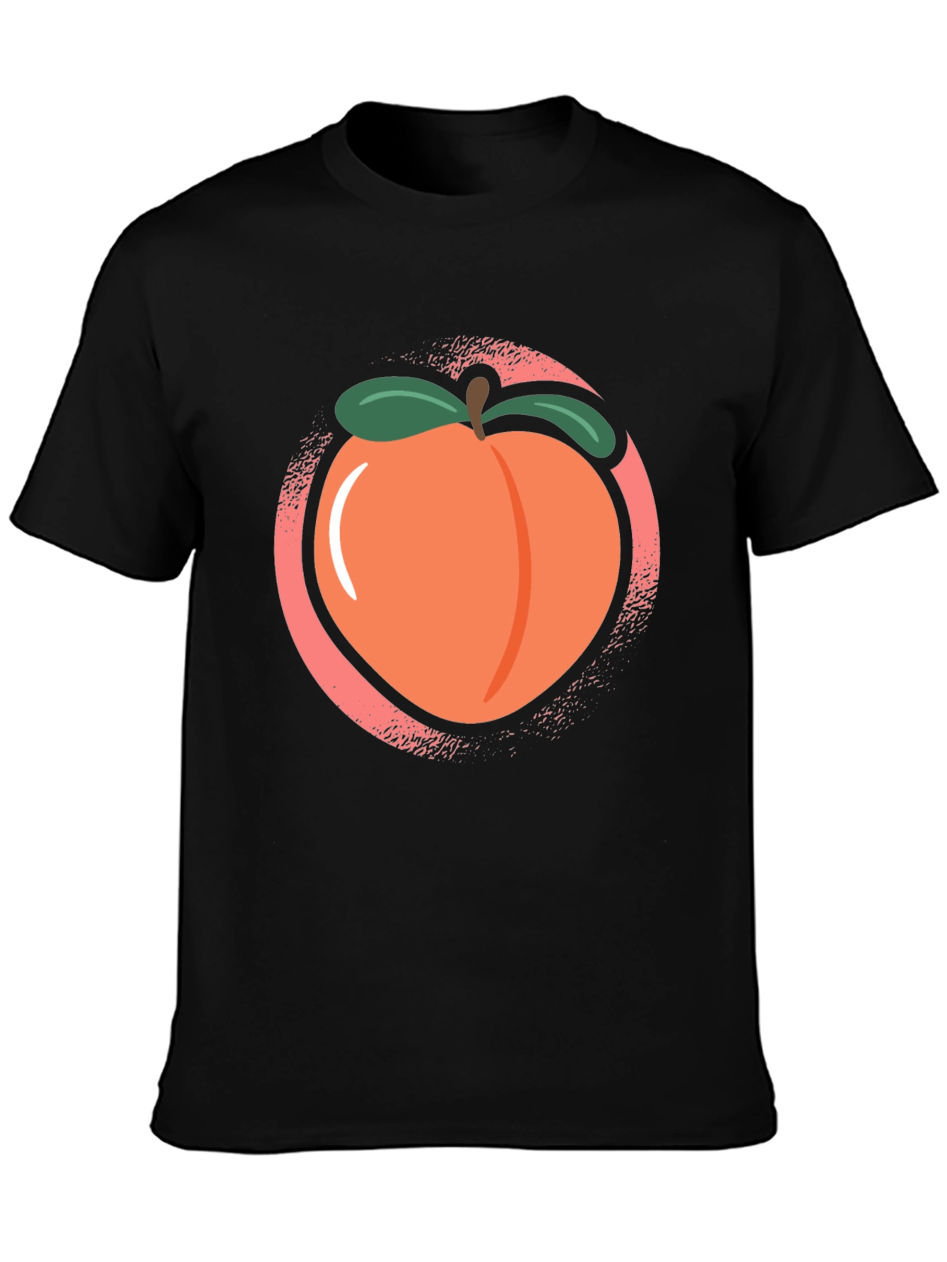 Black Peach Graphic Black Tee view 3
