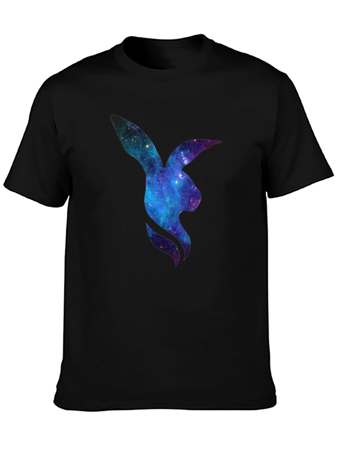 Black Galaxy Bunny Graphic T-Shirt view 3