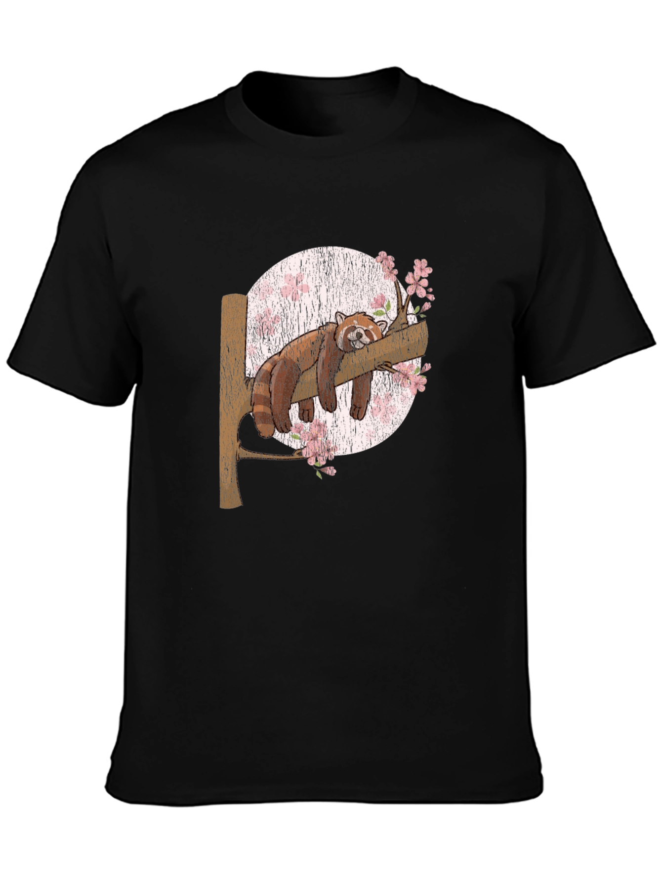 Black Red Panda Slumber T-Shirt: Unique Animal Graphic Tee view 3