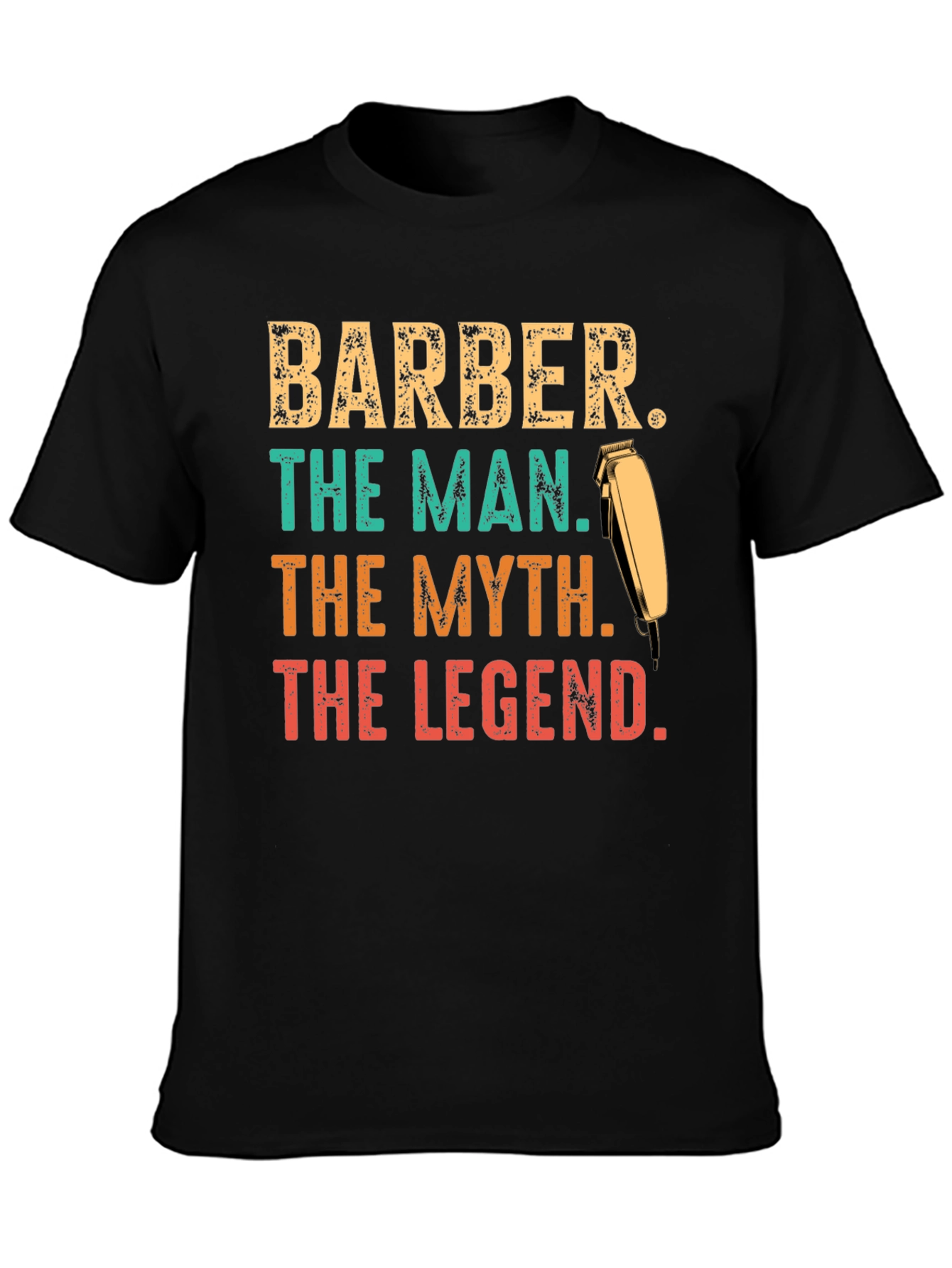 Black Barber The Man The Myth The Legend T-Shirt view 3