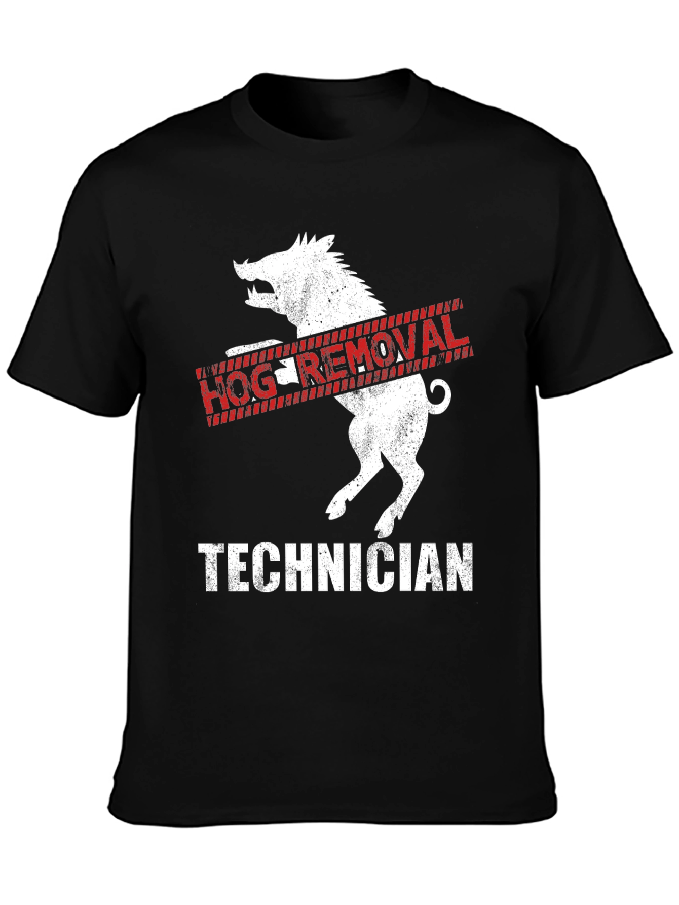 Black Hog Removal Technician Graphic Tee view 3