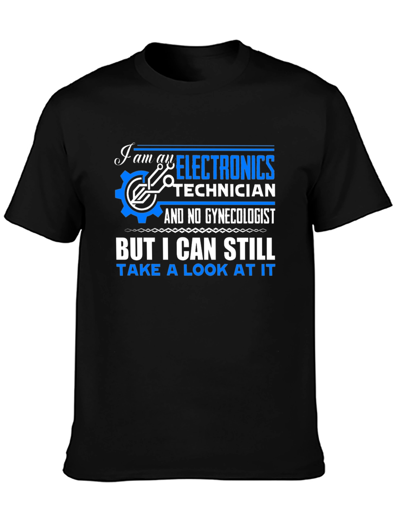 Black Electronics Technician T-Shirt view 3