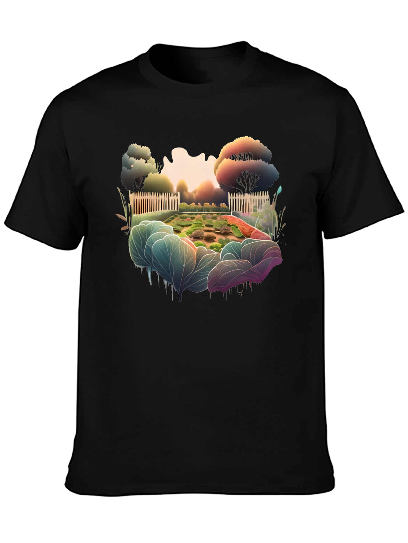 Garden Scene Graphic Tee - Black - 3
