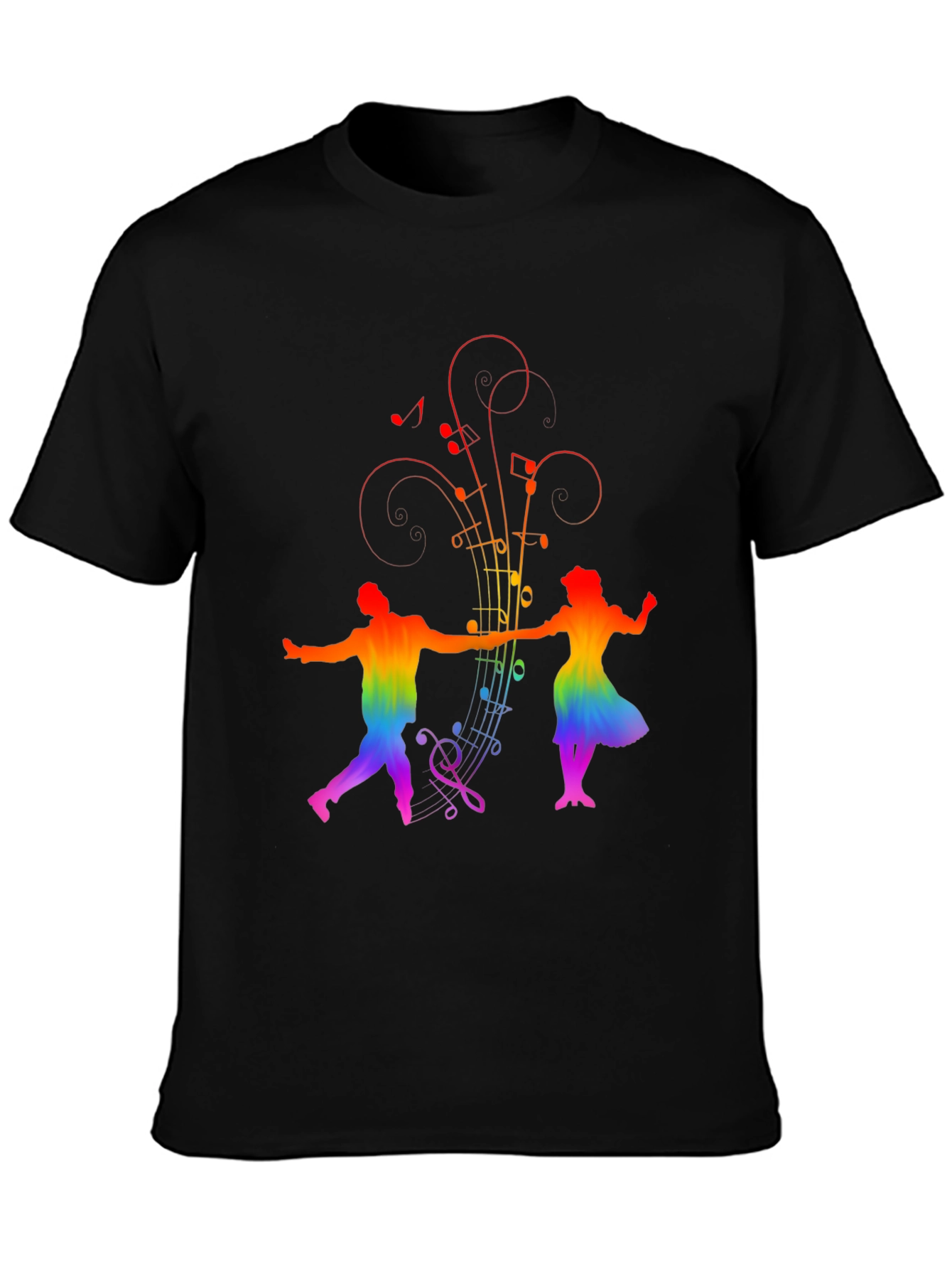 Black Rainbow Music Dancer Black Tee view 3