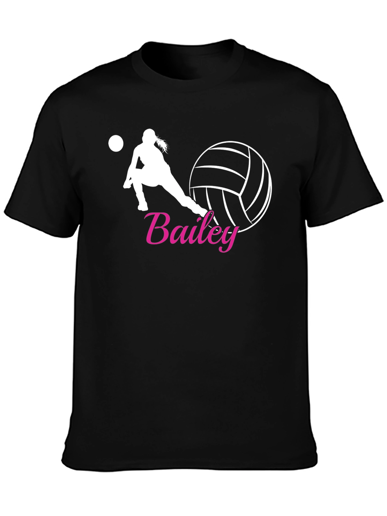 Volleyball Player Personalized Black T-Shirt - 3