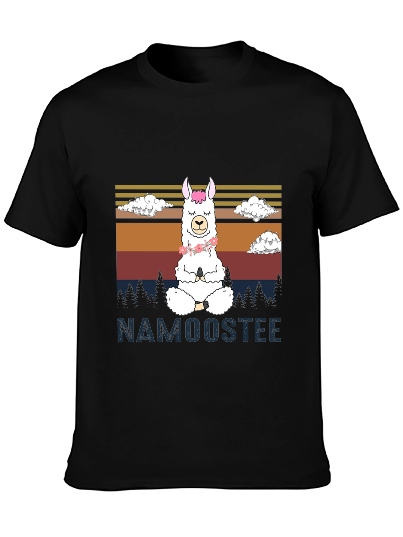 Black Namooostee Yoga Llama Tee view 3