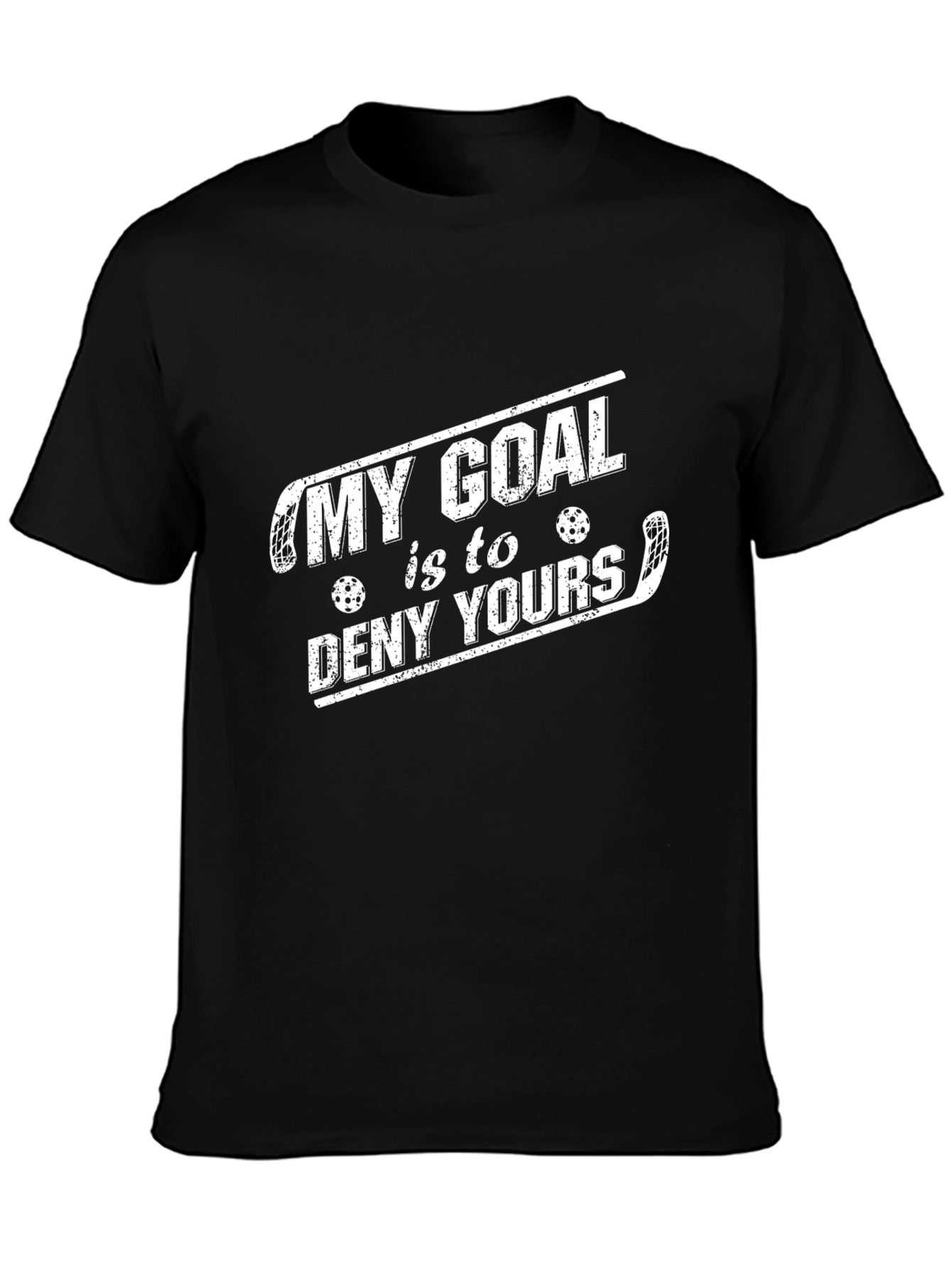Black Funny Hockey Goal T-Shirt view 3