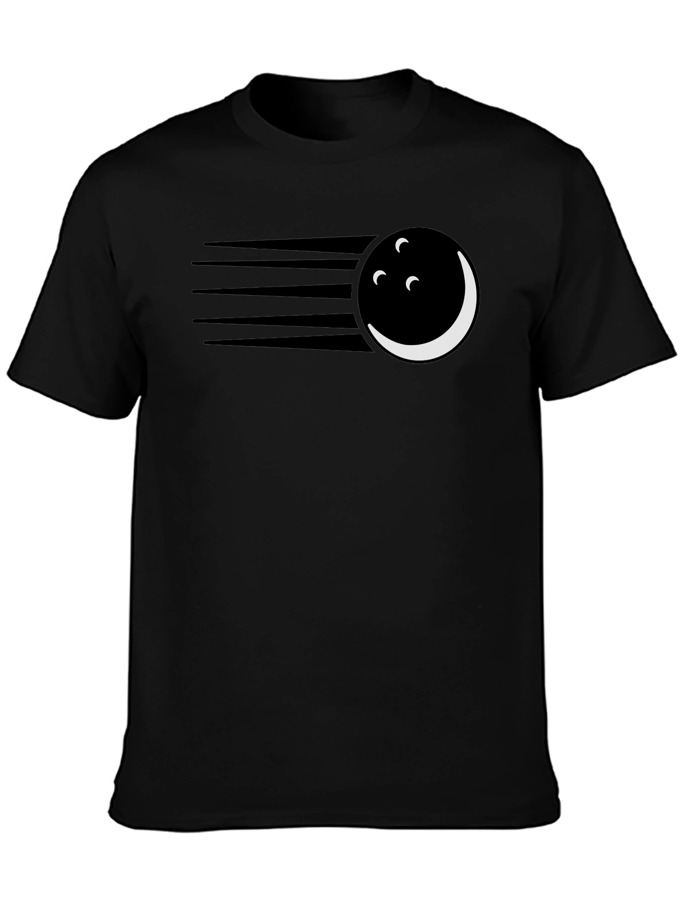 Black Striking Bowling Ball Graphic Tee - Cool and Unique view 3