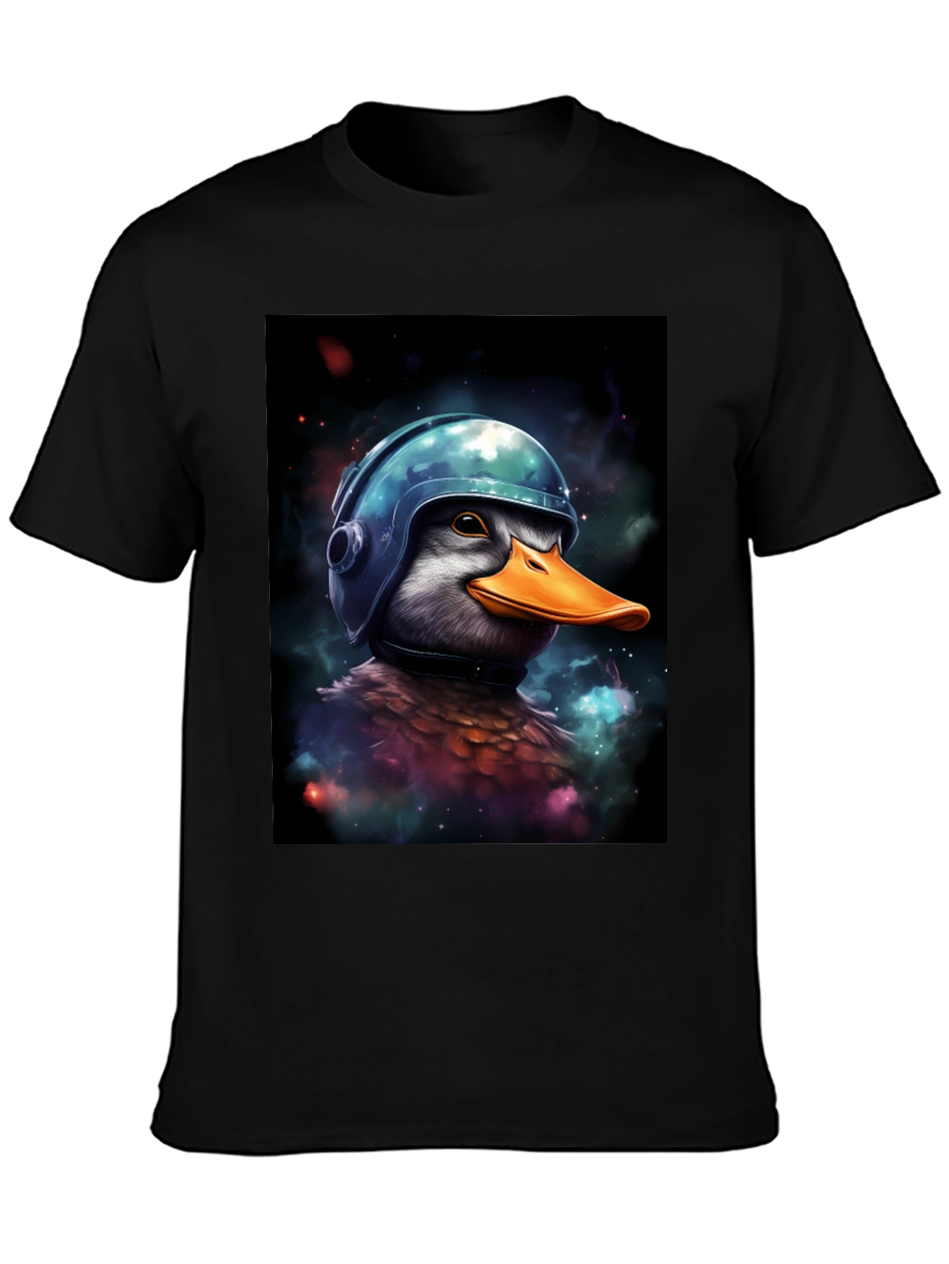 Black Duck in Helmet Graphic Tee view 3