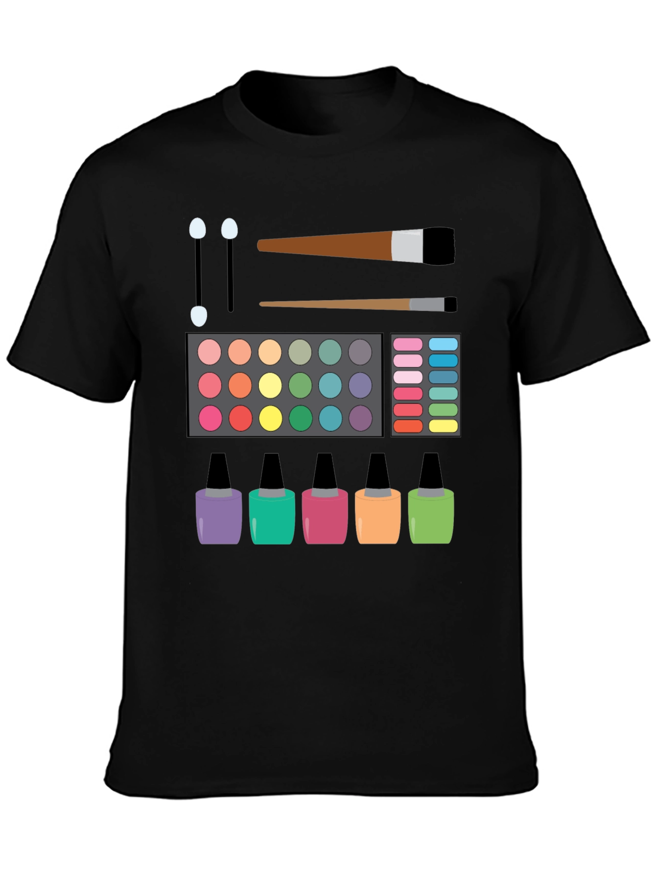 Black Makeup Artist T-Shirt | Cosmetic Lover Tee view 3