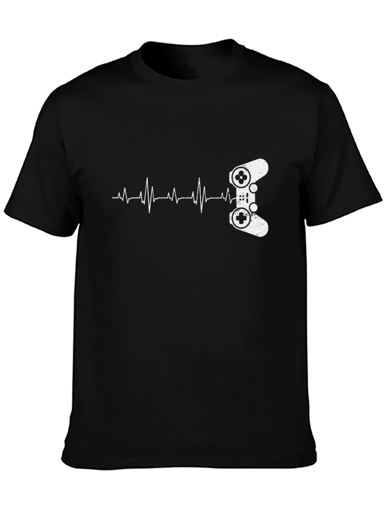 Black Gamer Heartbeat T-Shirt - Black Graphic Tee view 3