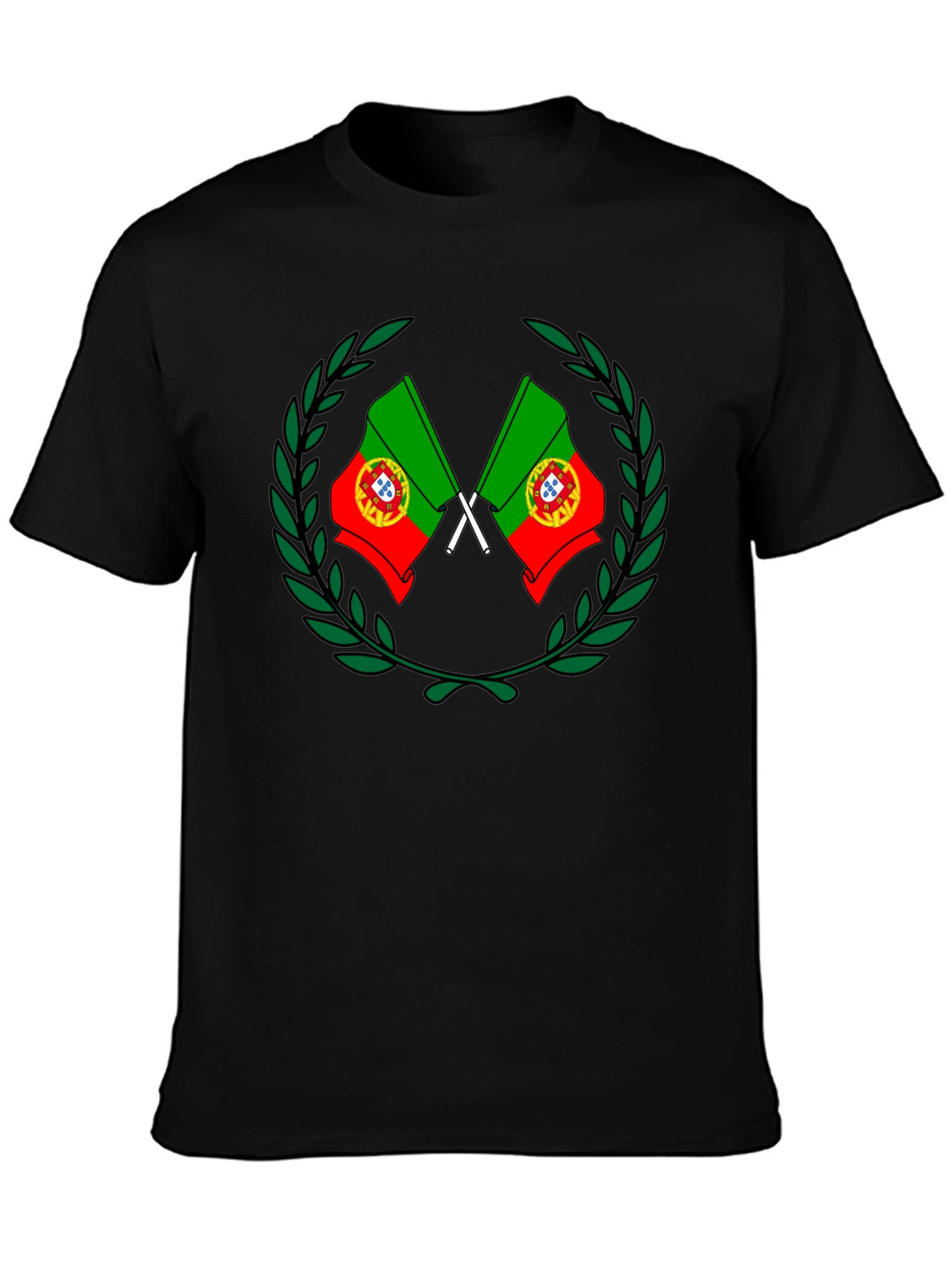 Portugal Flag Laurel Wreath Graphic Tee - 3