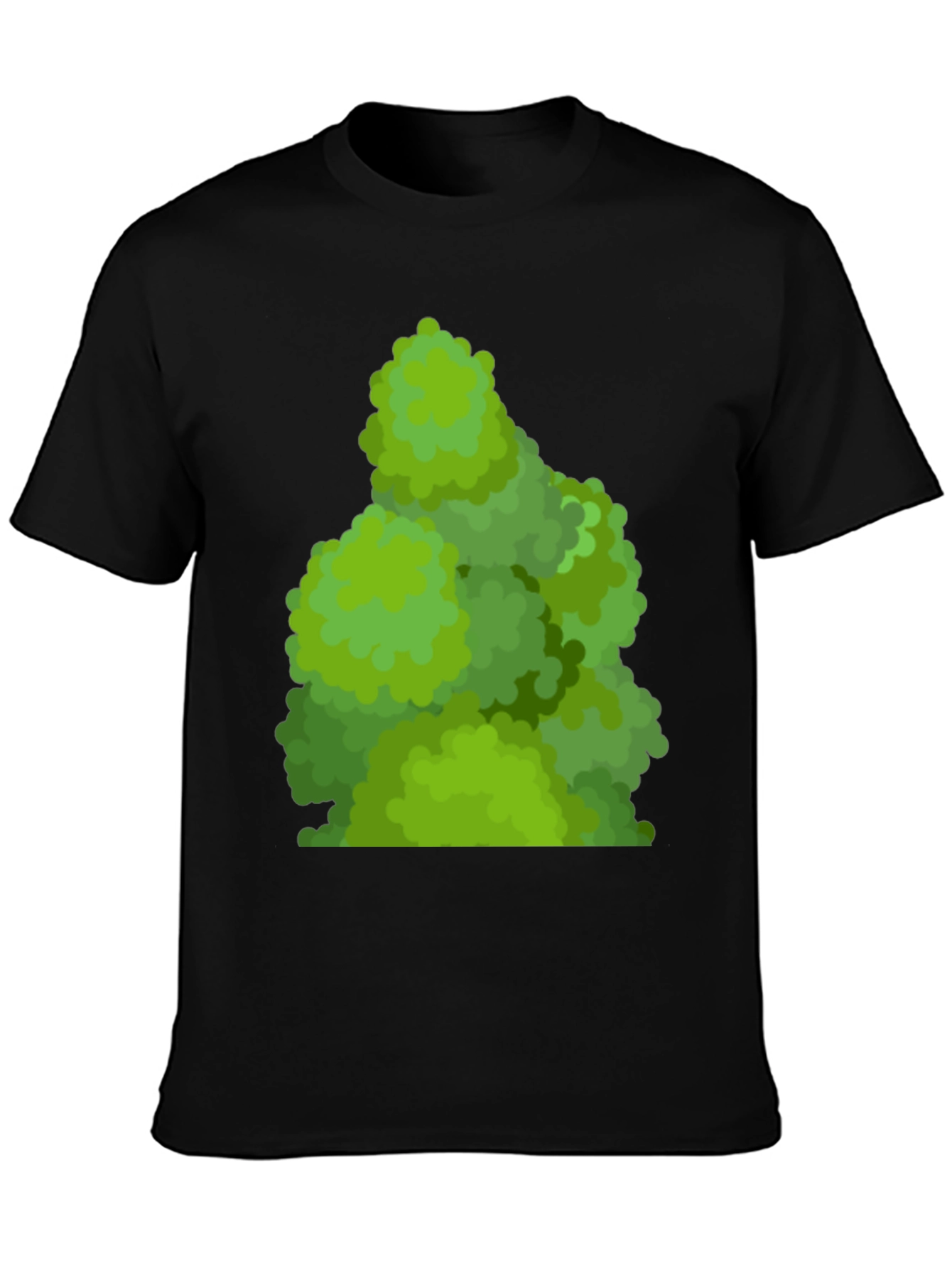 Black Green Bush Tee - Nature Inspired Graphic T-Shirt view 3
