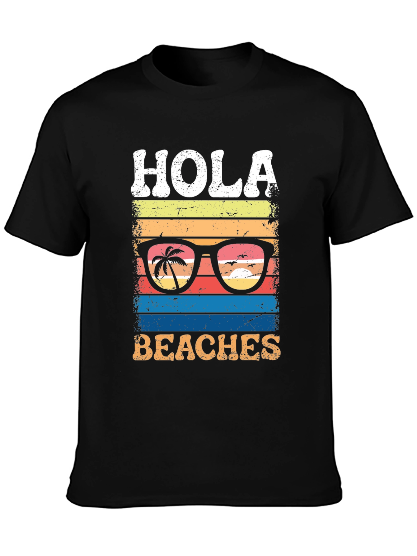 Black Hola Beaches Graphic T-Shirt view 3