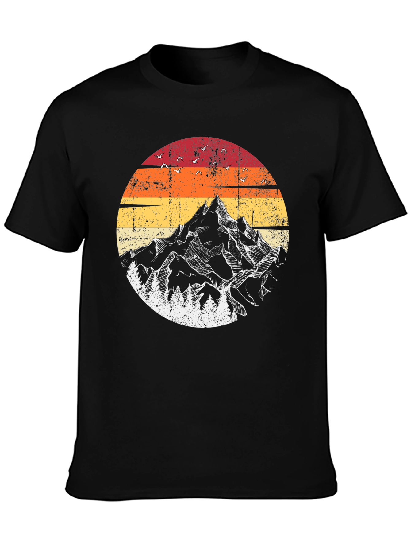 Black Retro Mountain Graphic Tee - Adventure Ready view 3