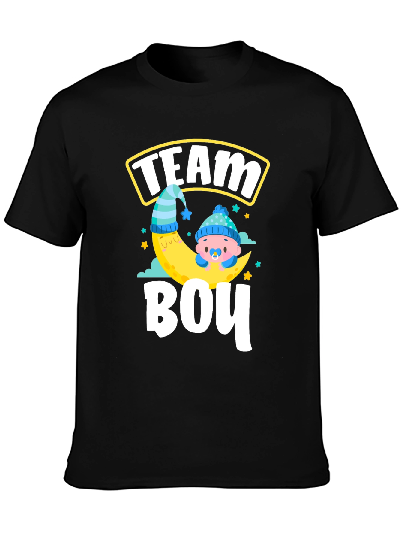 Black Team Boy Gender Reveal T-Shirt view 3