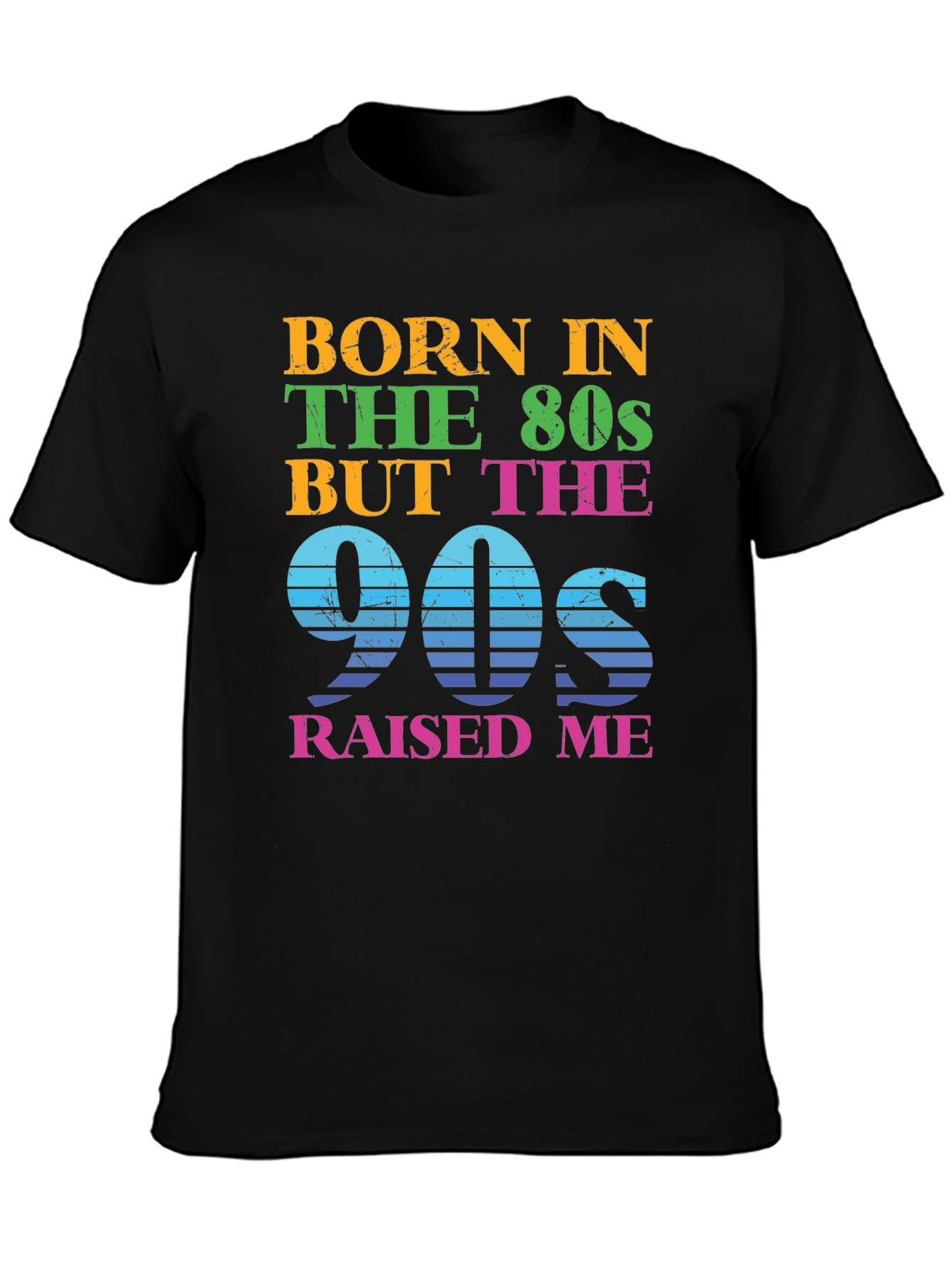 Black Born in the 80s Raised in the 90s T-Shirt view 3