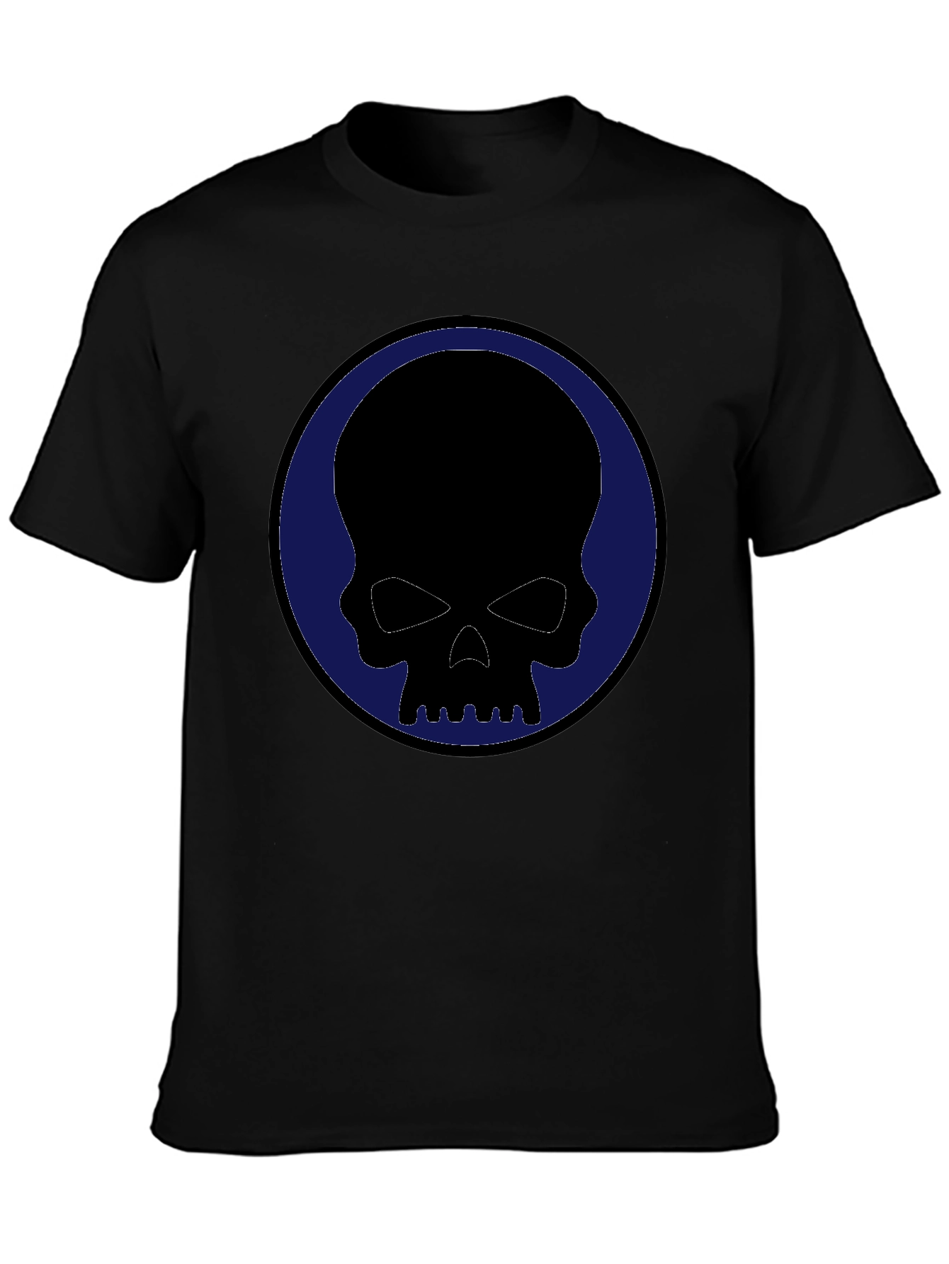 Black Skull Graphic Tee - Black Crew Neck Casual Shirt view 3